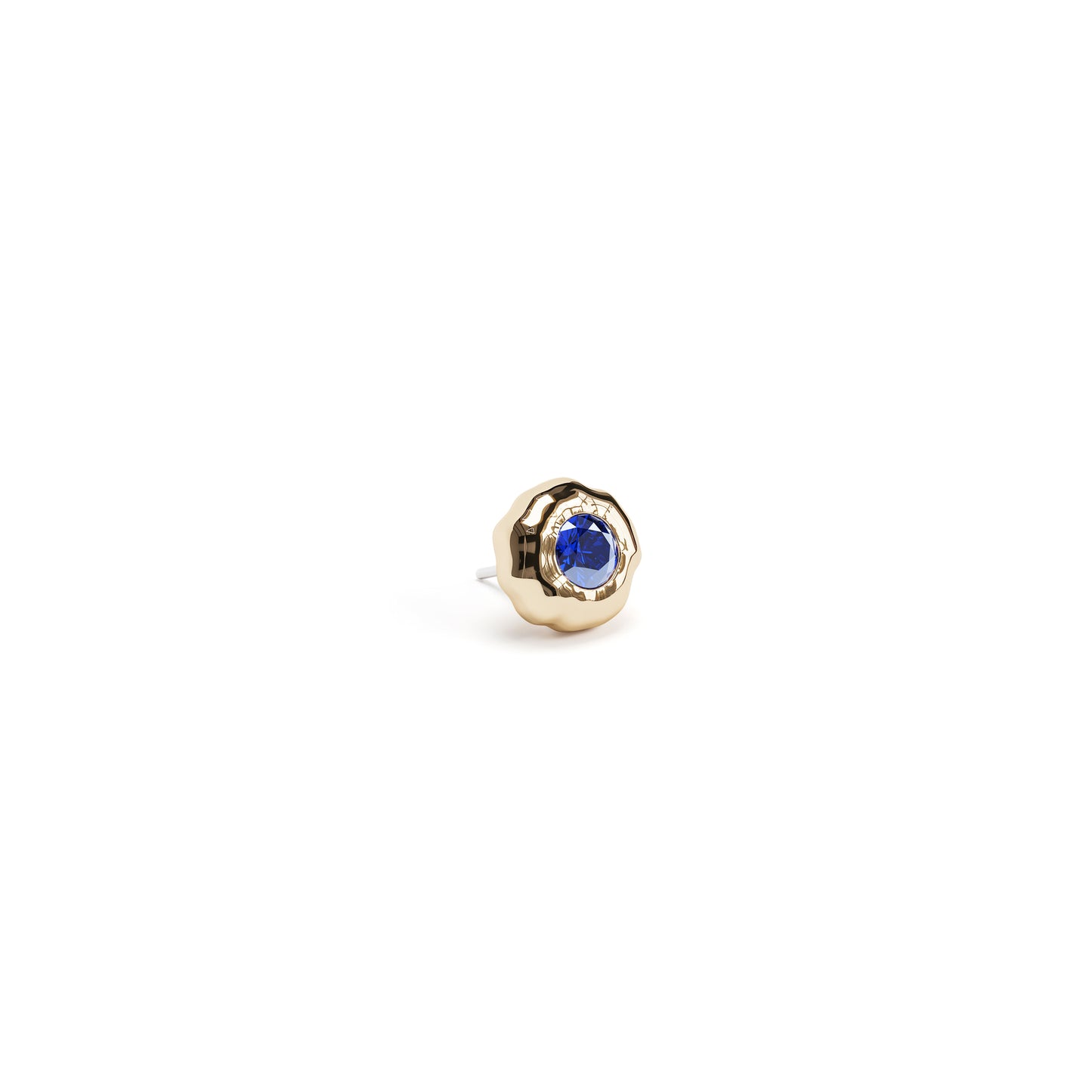 Irregular 14K Gold Sapphire Threadless End