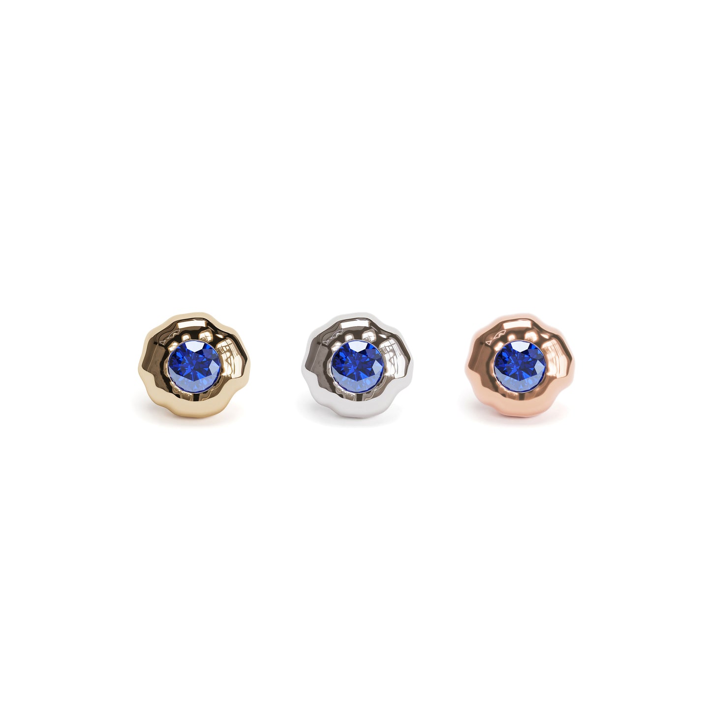 Irregular 14K Gold Sapphire Threadless End