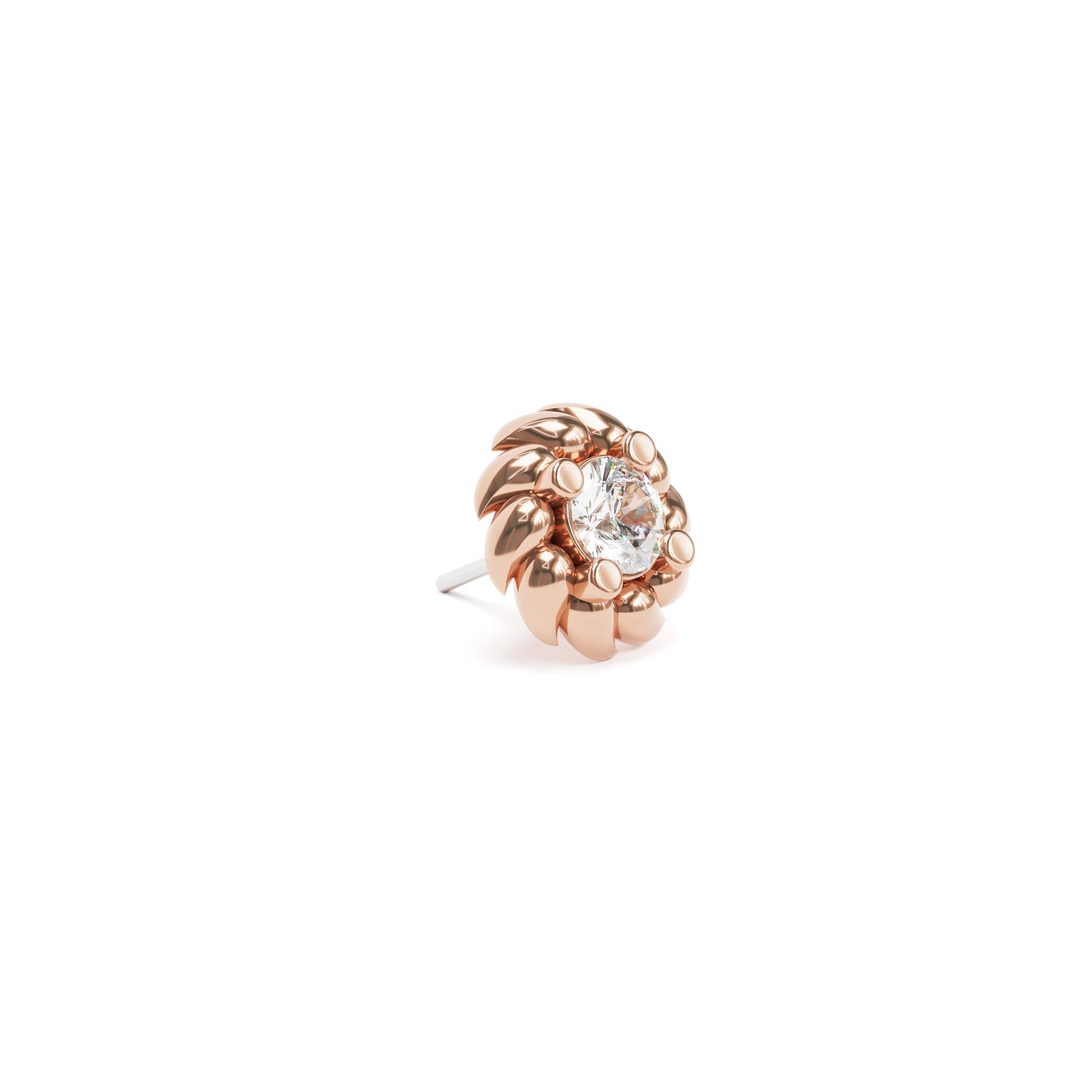 14K Gold Diamond Threadless End