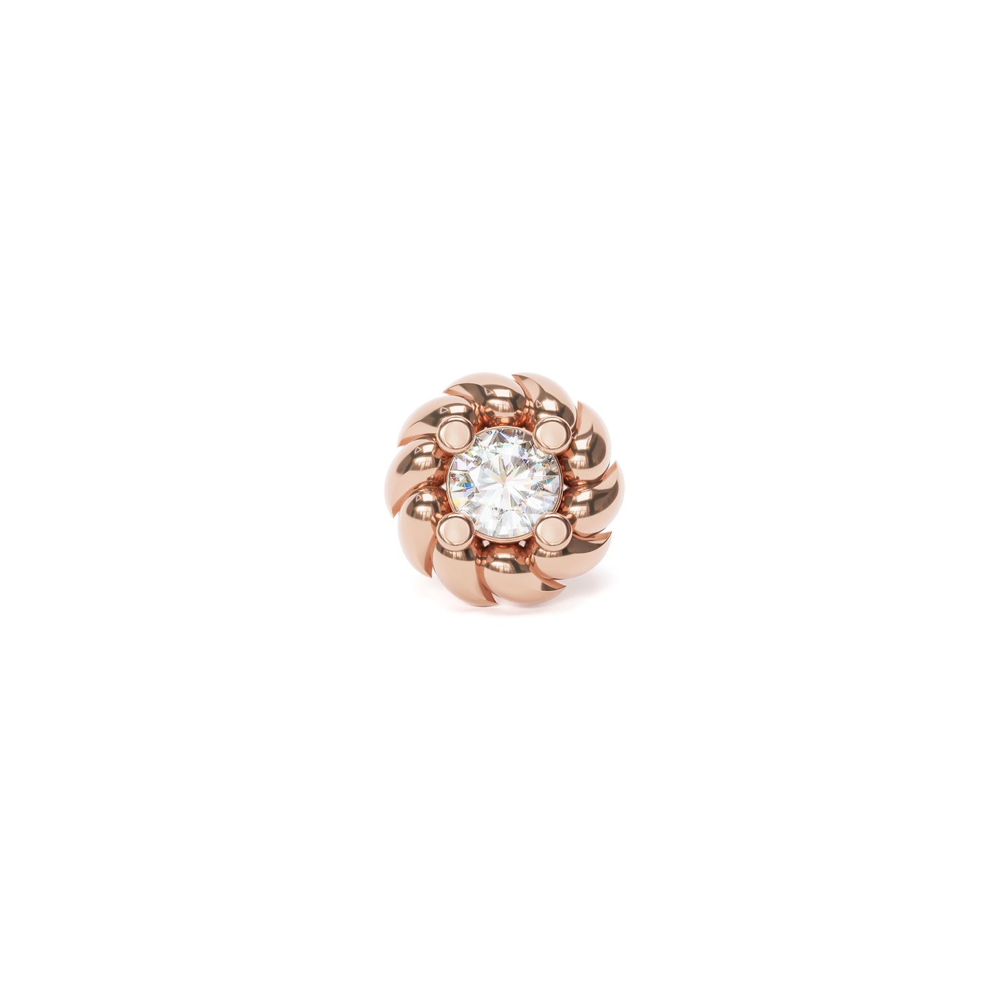 14K Gold Diamond Threadless End