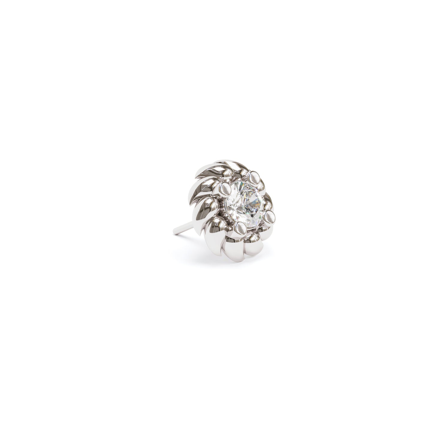 14K Gold Diamond Threadless End
