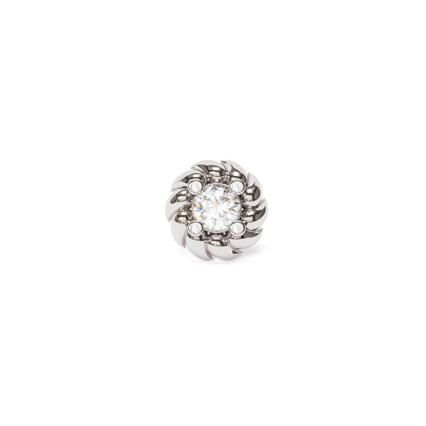 14K Gold Diamond Threadless End