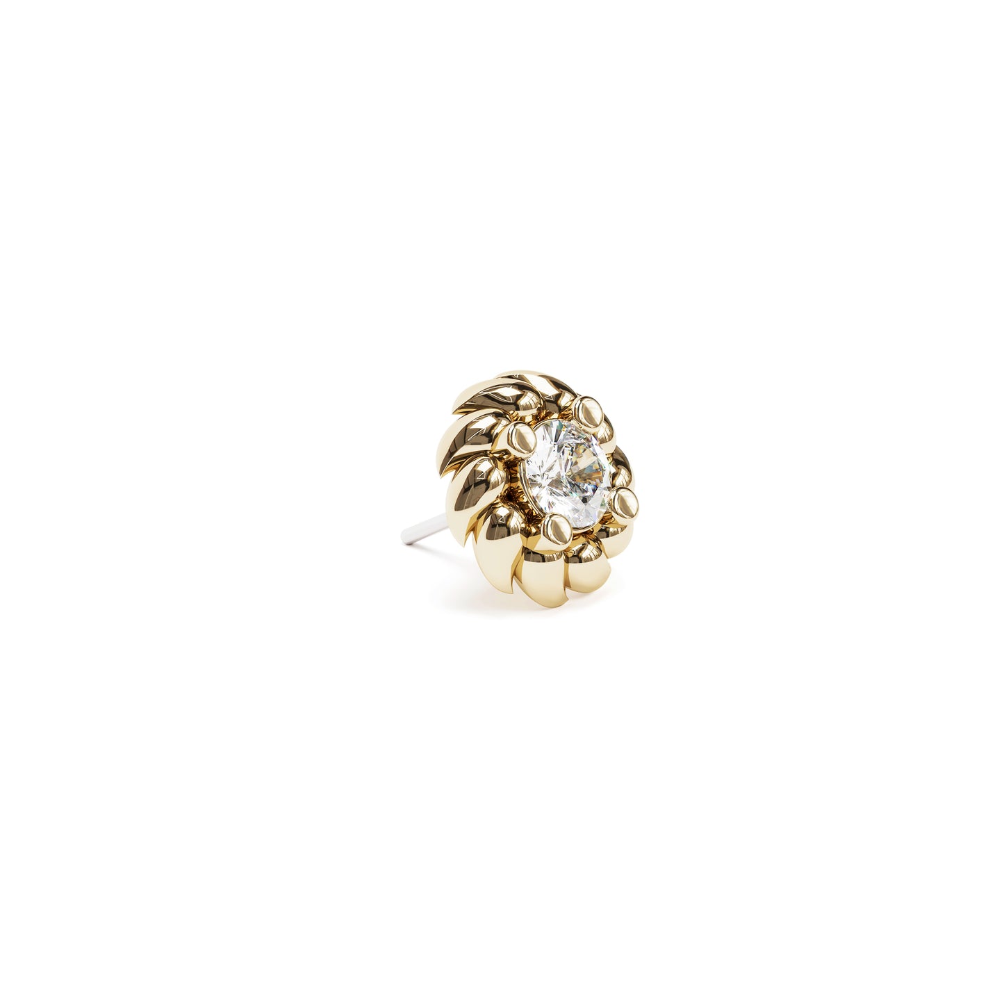 14K Gold Diamond Threadless End