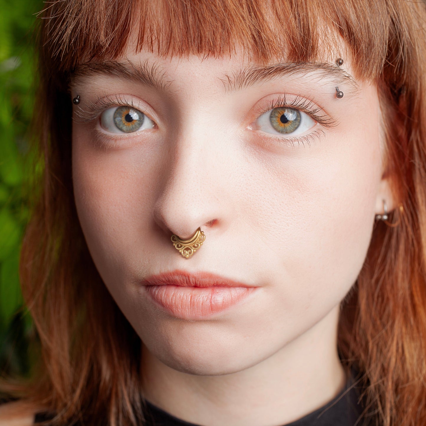 Solid Gold Stacked Tribal Clicker Hoop