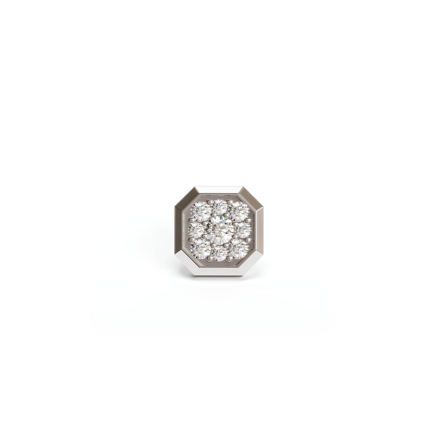14K Gold Diamond Octagon Threadless End