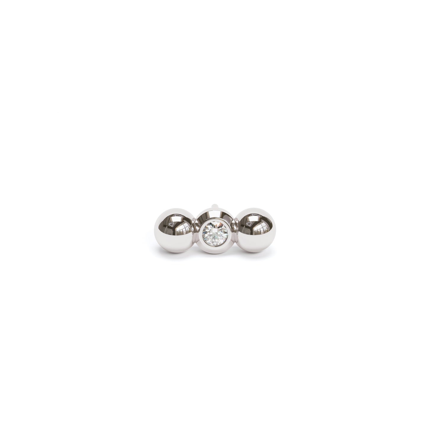 14K Gold Tiny Diamond Climber Threadless End