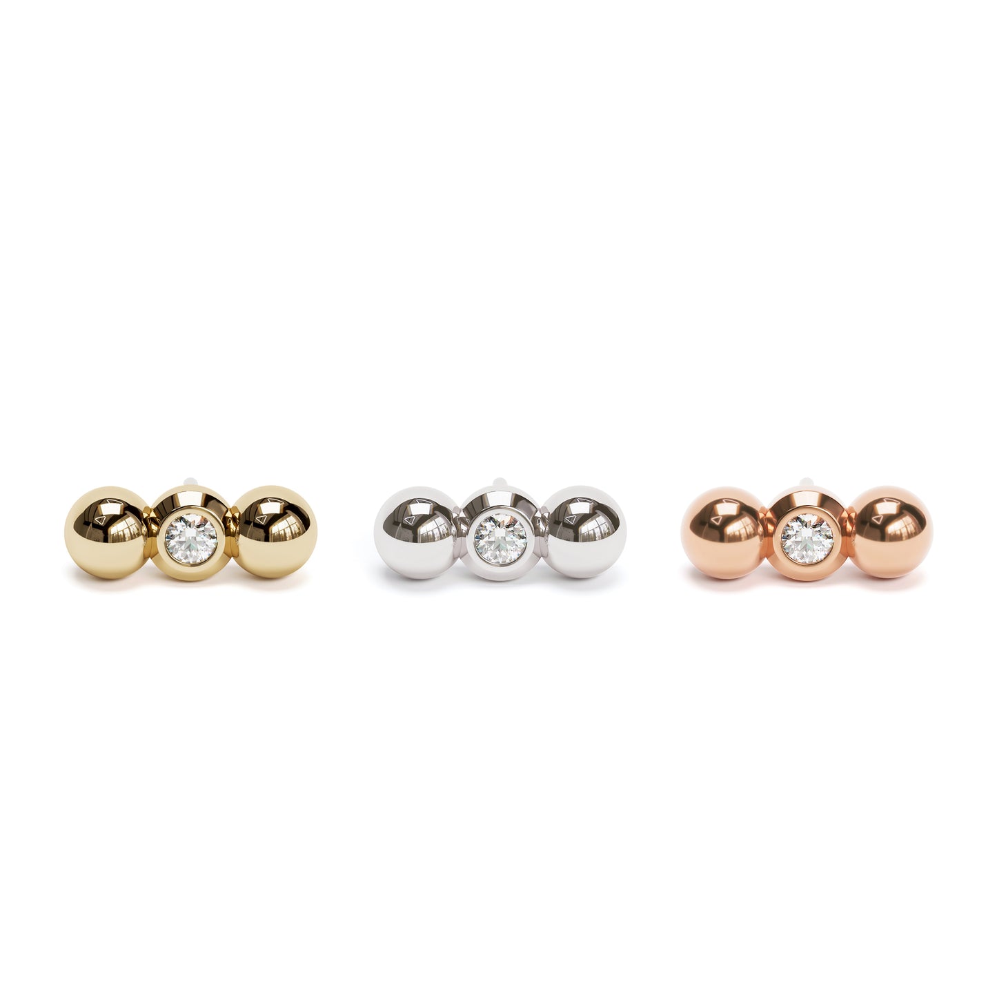 14K Gold Tiny Diamond Climber Threadless End
