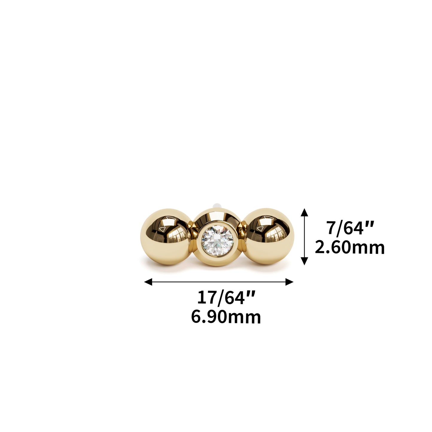 14K Gold Tiny Diamond Climber Threadless End
