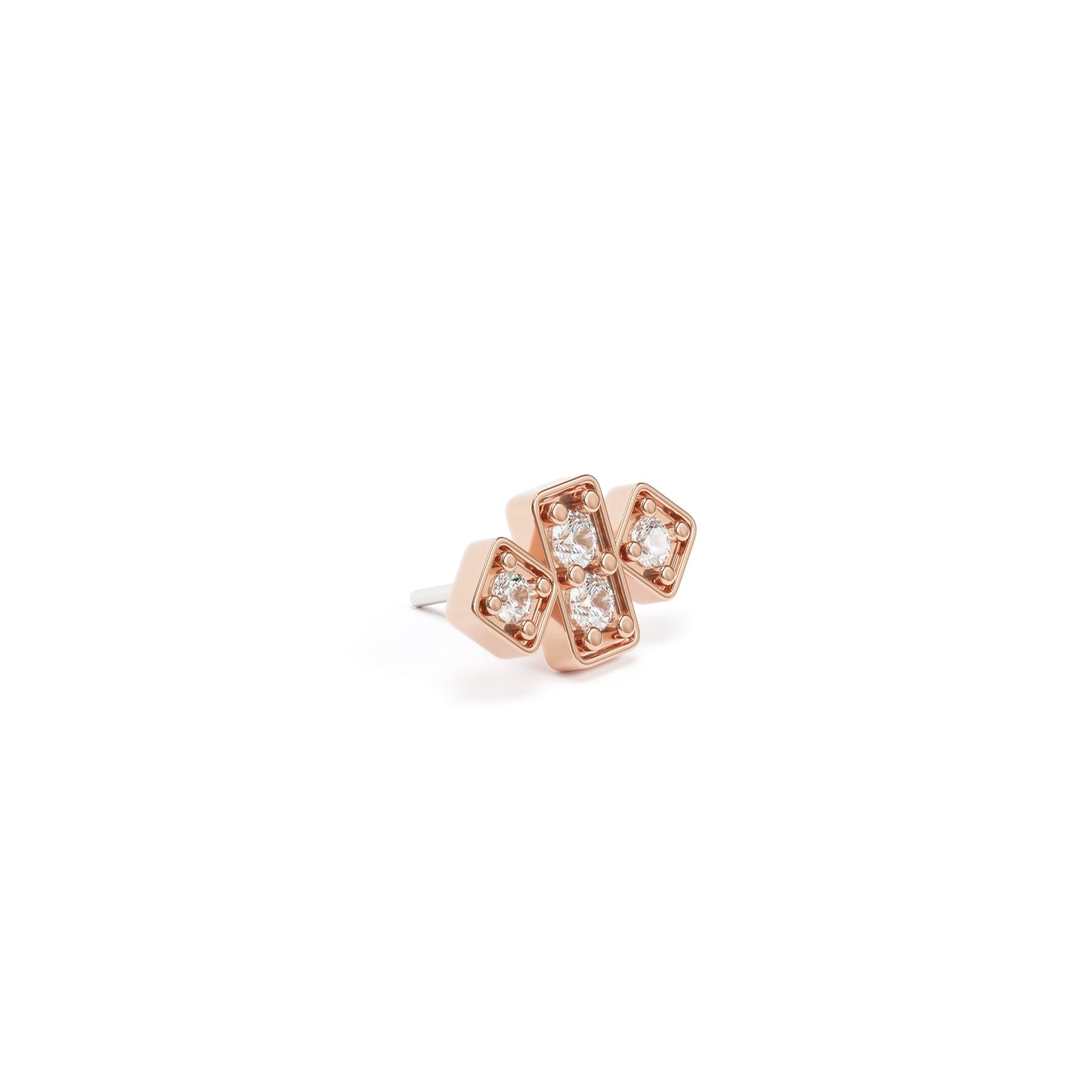 14K Gold Diamond Geometric Threadless End