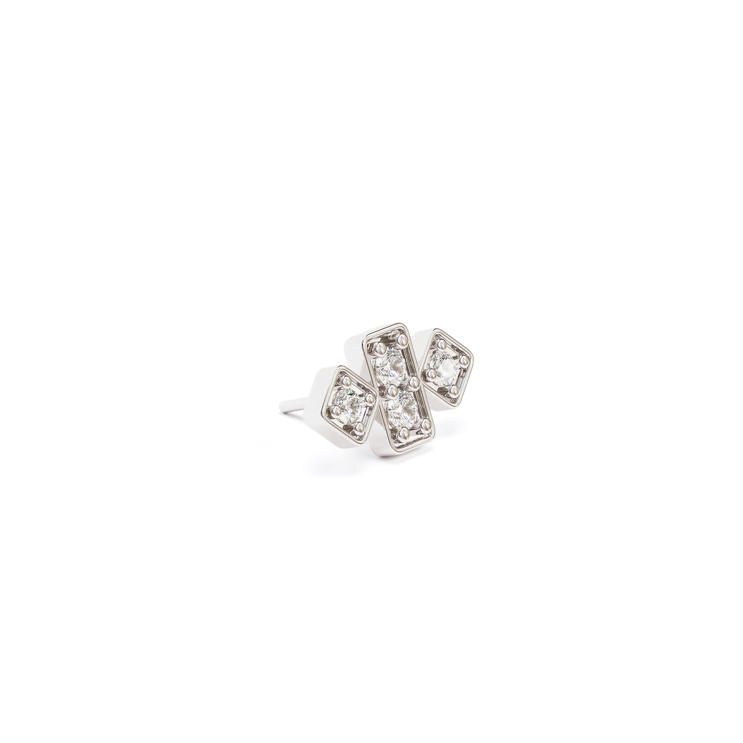 14K Gold Diamond Geometric Threadless End
