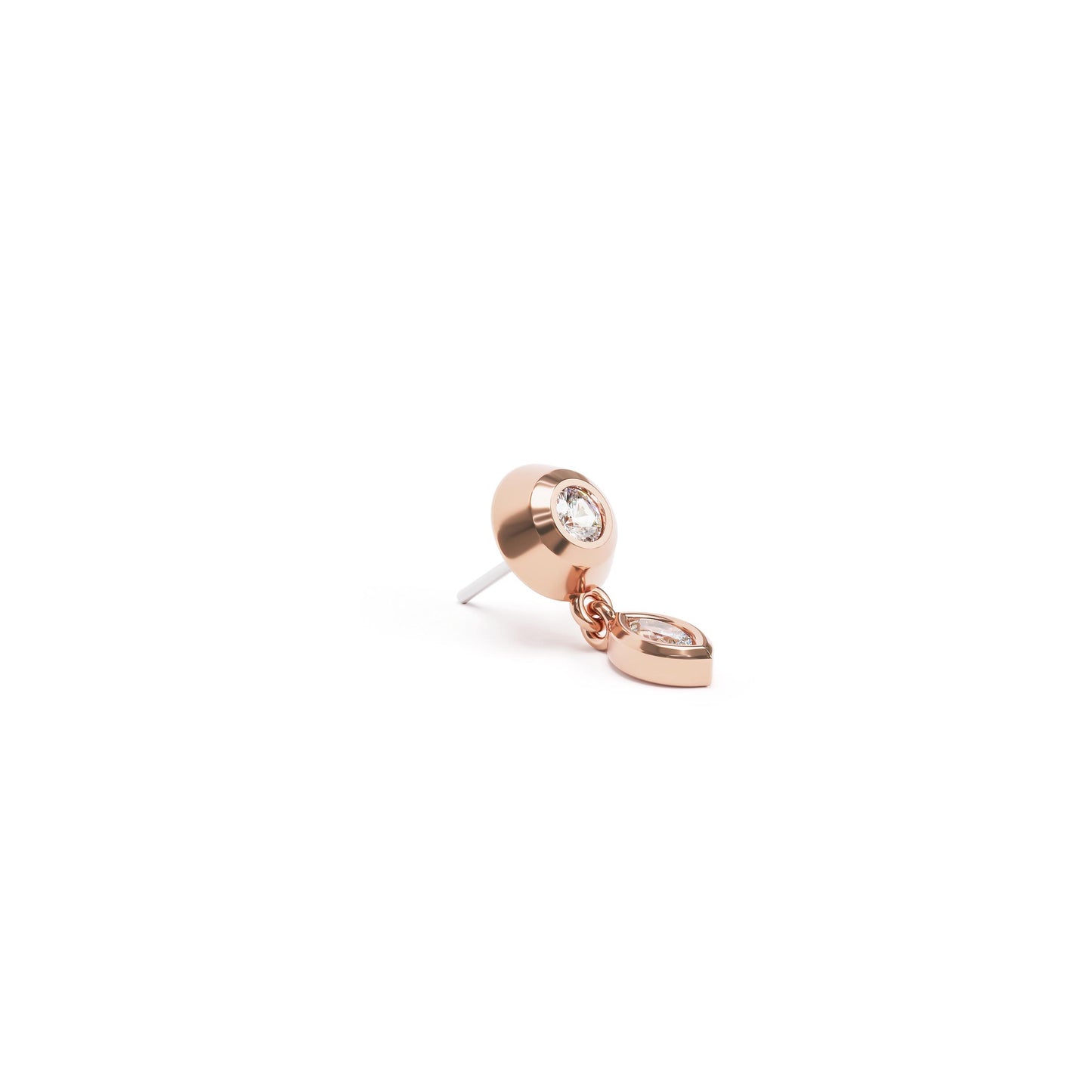 14K Gold Marquise Diamond Dangle Threadless End