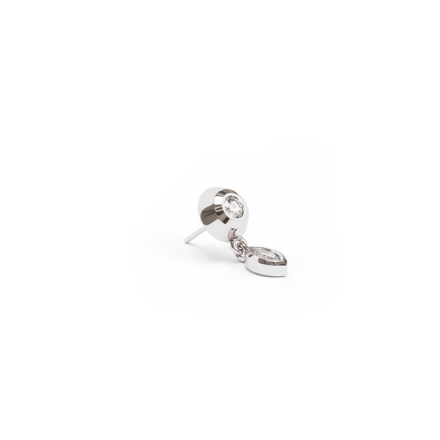 14K Gold Marquise Diamond Dangle Threadless End