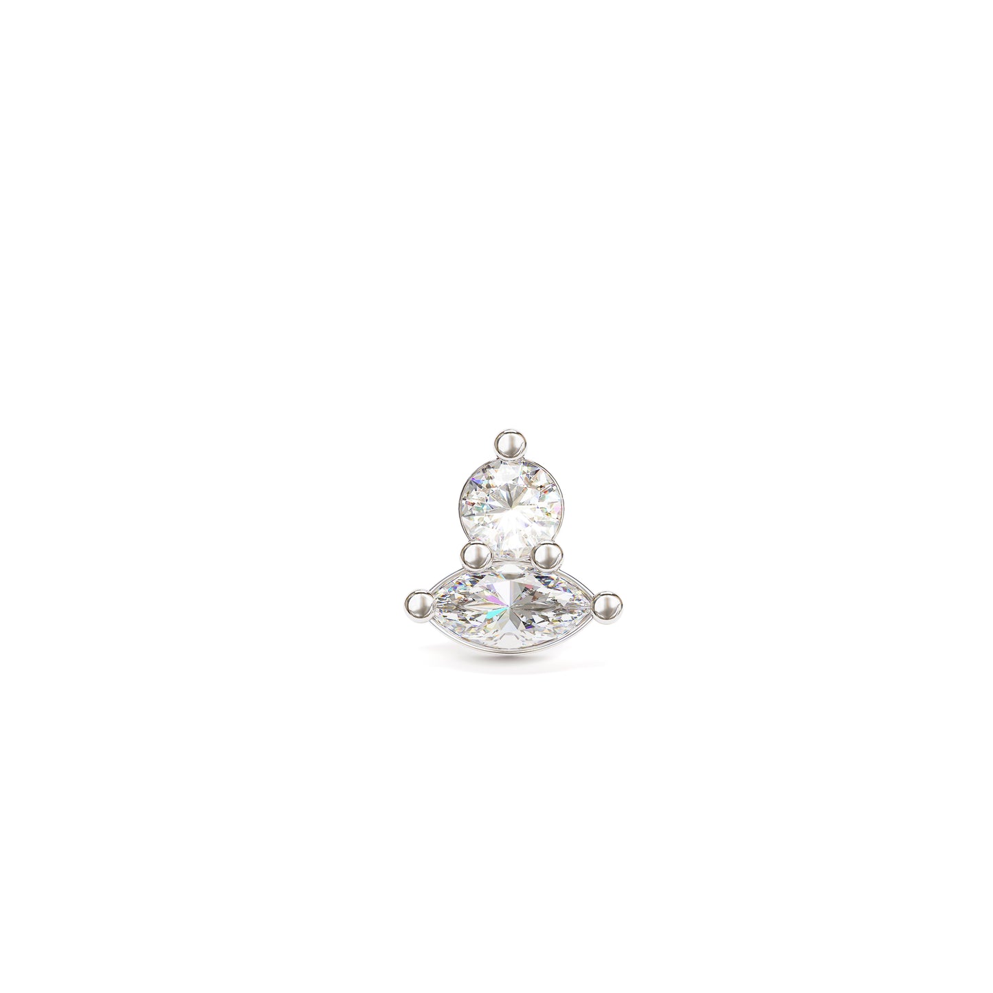 14K Gold Marquise Multi-Shape Diamond Threadless End