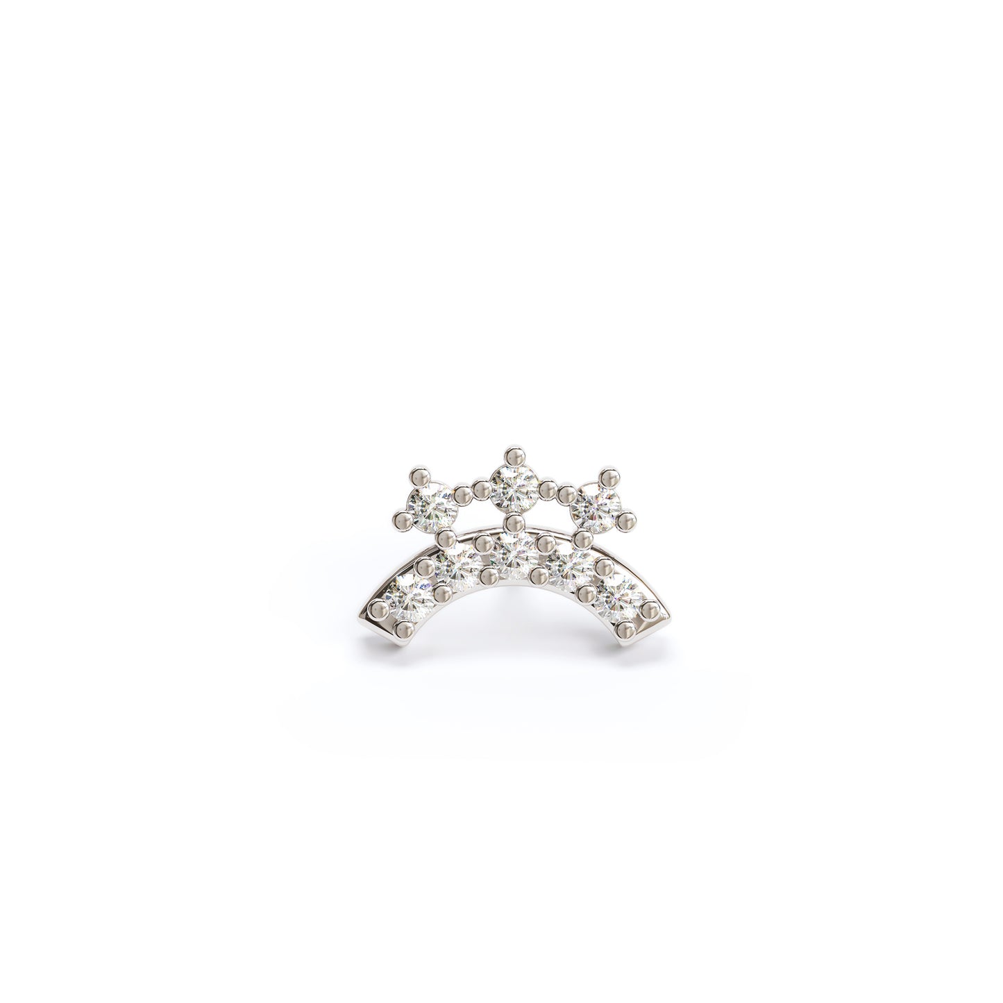 14K Gold Diamond Curved Threadless End