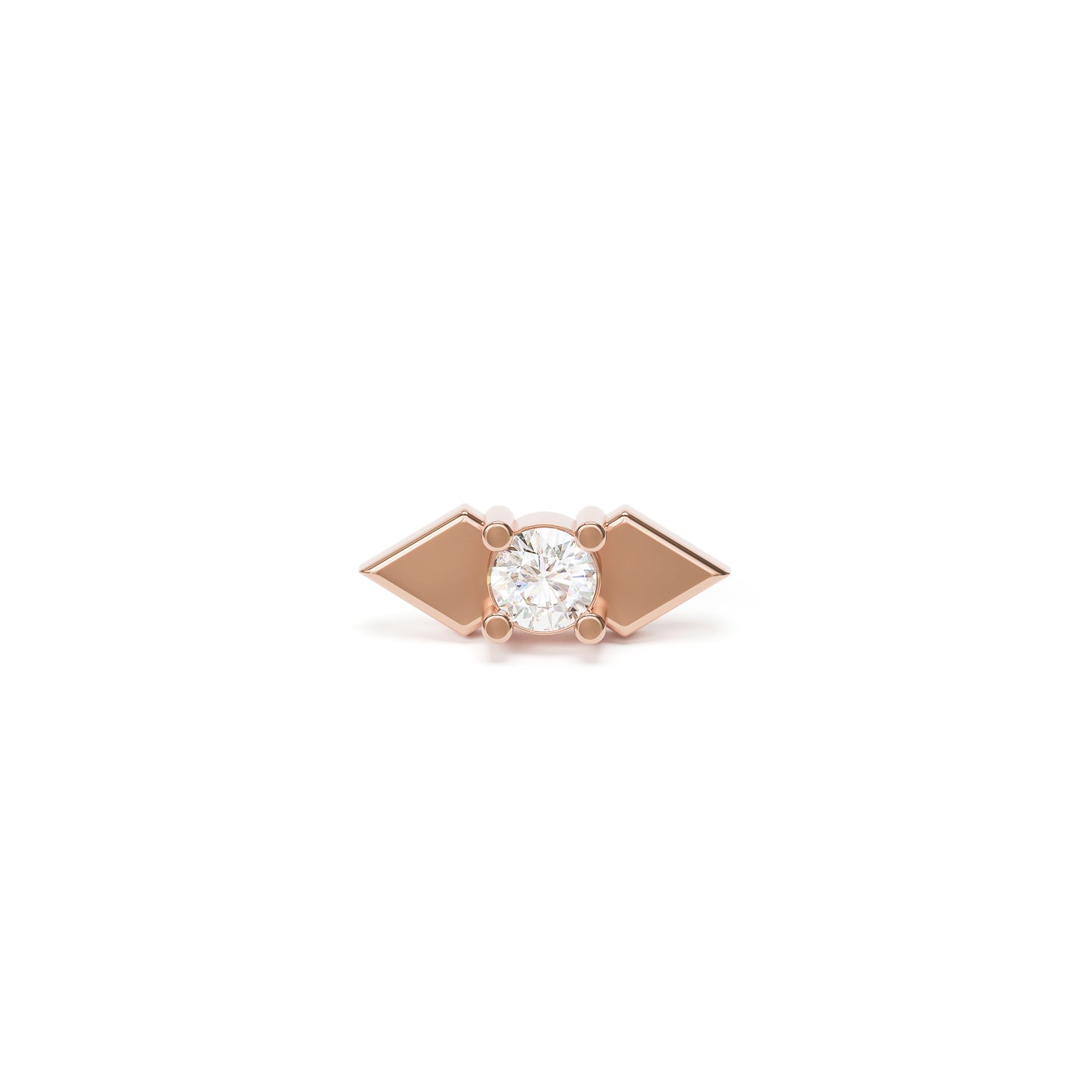 14K Gold Diamond Double Spike Threadless End