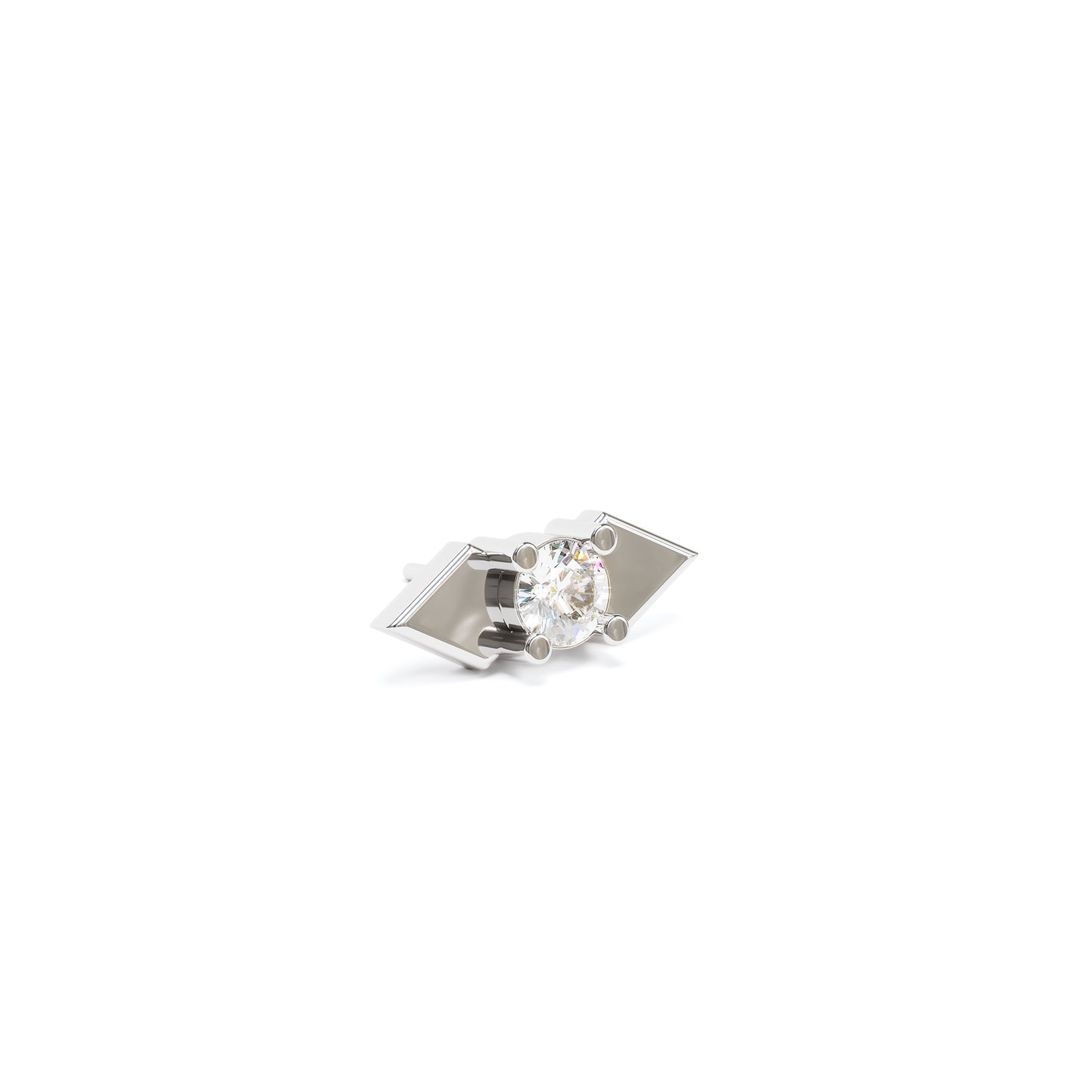 14K Gold Diamond Double Spike Threadless End