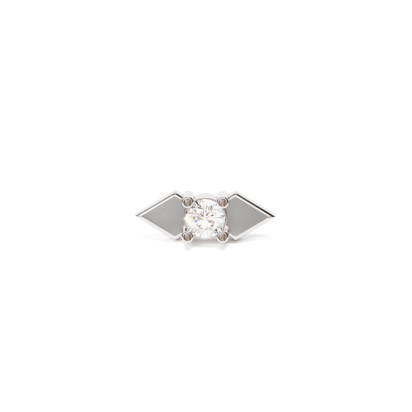 14K Gold Diamond Double Spike Threadless End