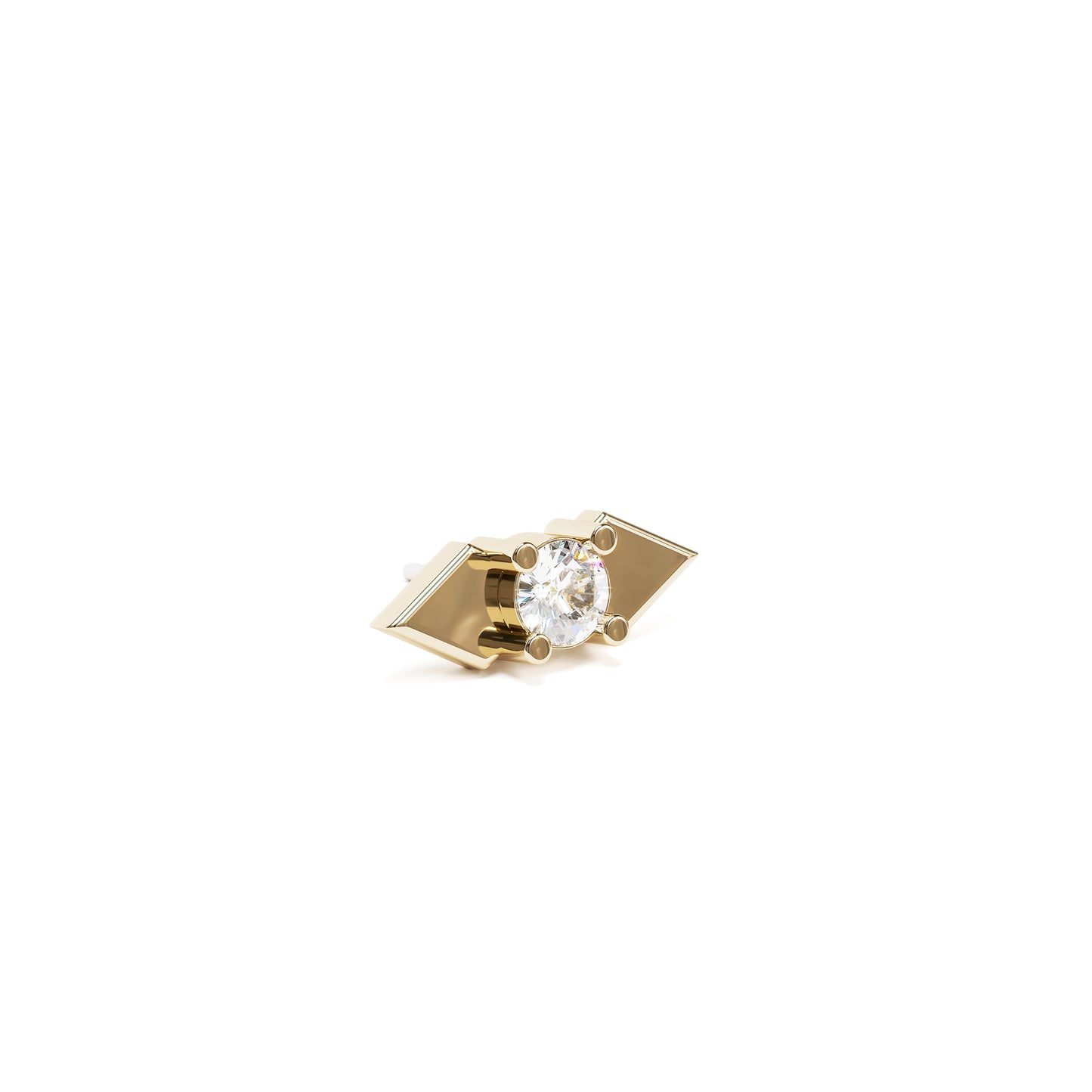 14K Gold Diamond Double Spike Threadless End