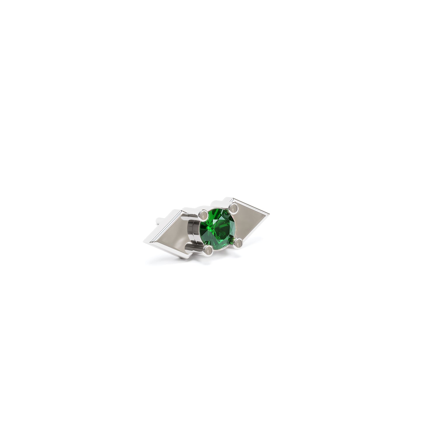 14K Gold Emerald Double Spike Threadless End
