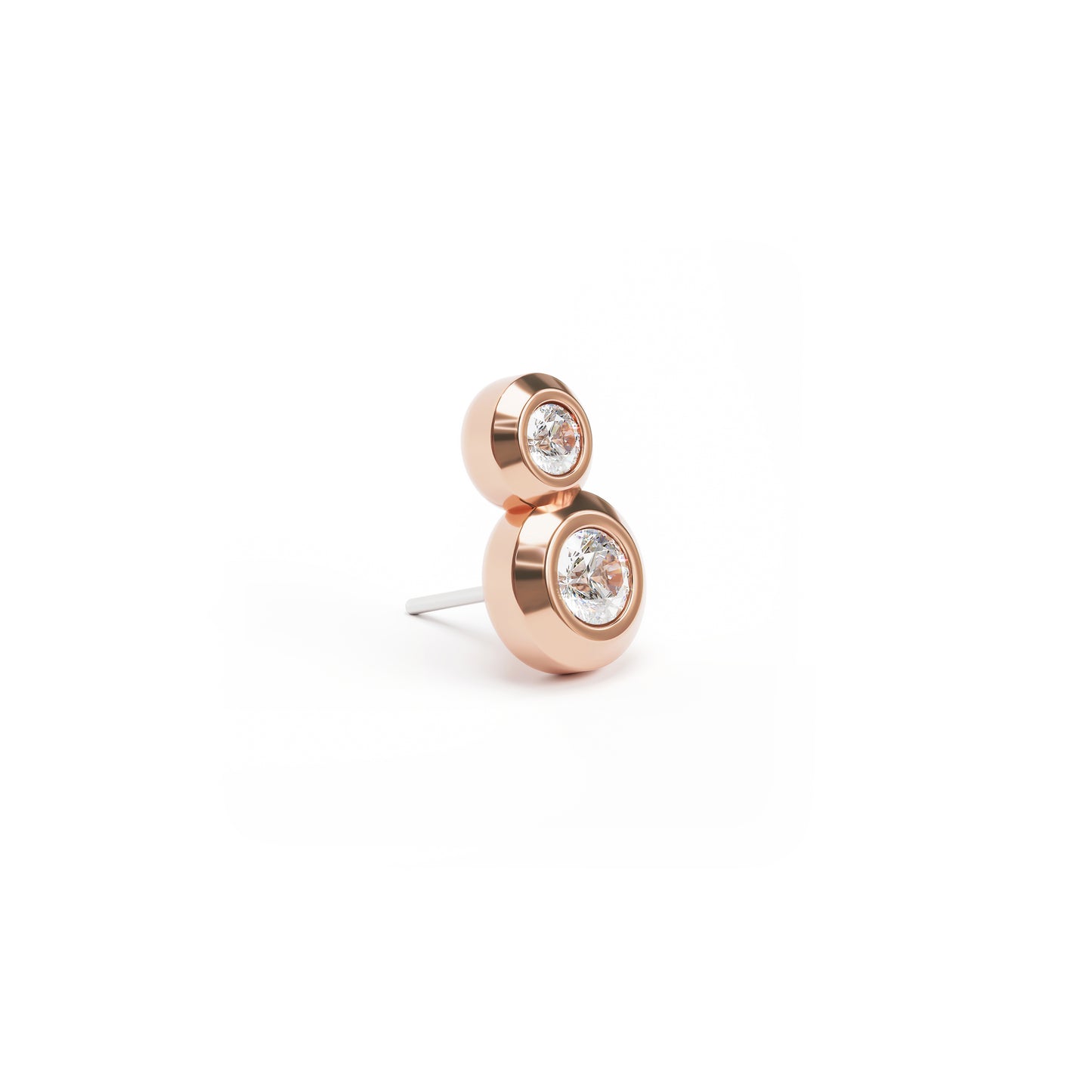 14K Gold Duo Diamond Threadless End