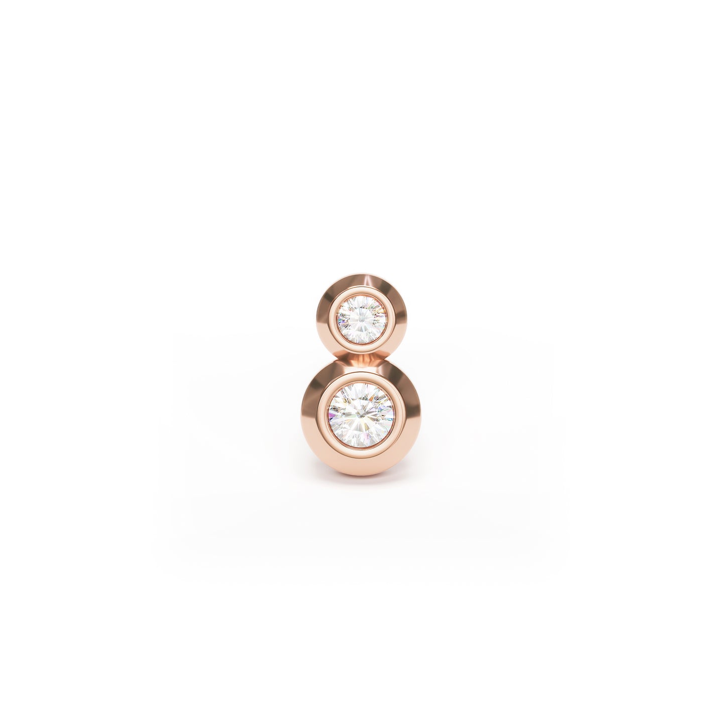 14K Gold Duo Diamond Threadless End