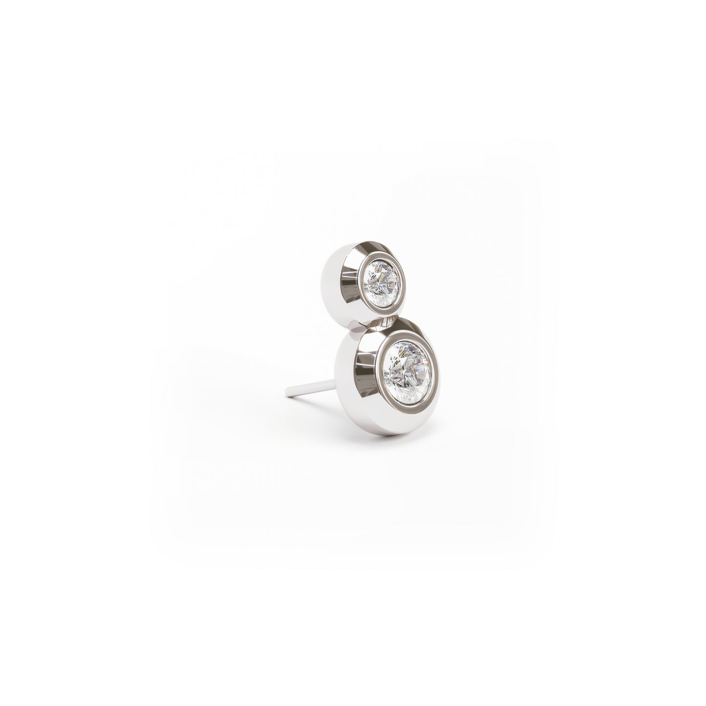 14K Gold Duo Diamond Threadless End