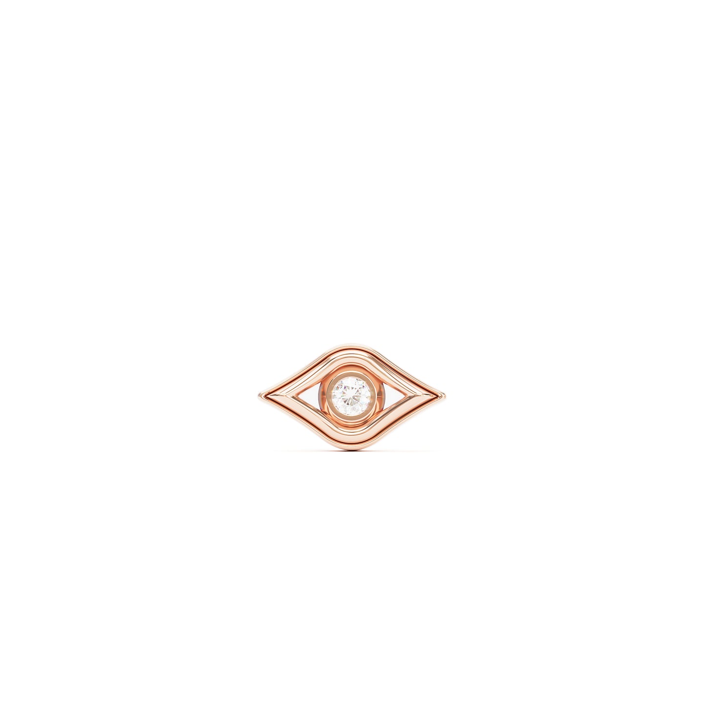 14K Gold Diamond Evil Eye Threadless End