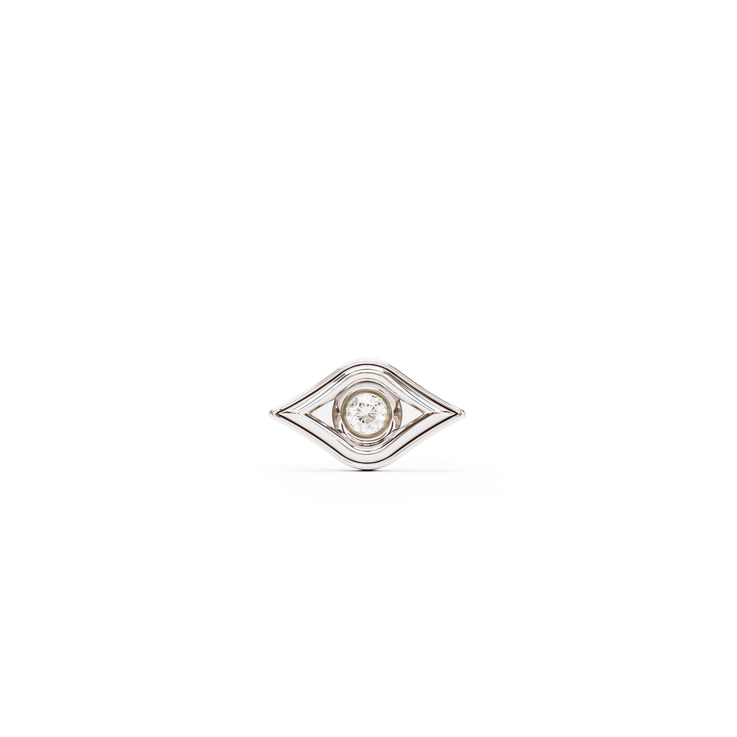 14K Gold Diamond Evil Eye Threadless End