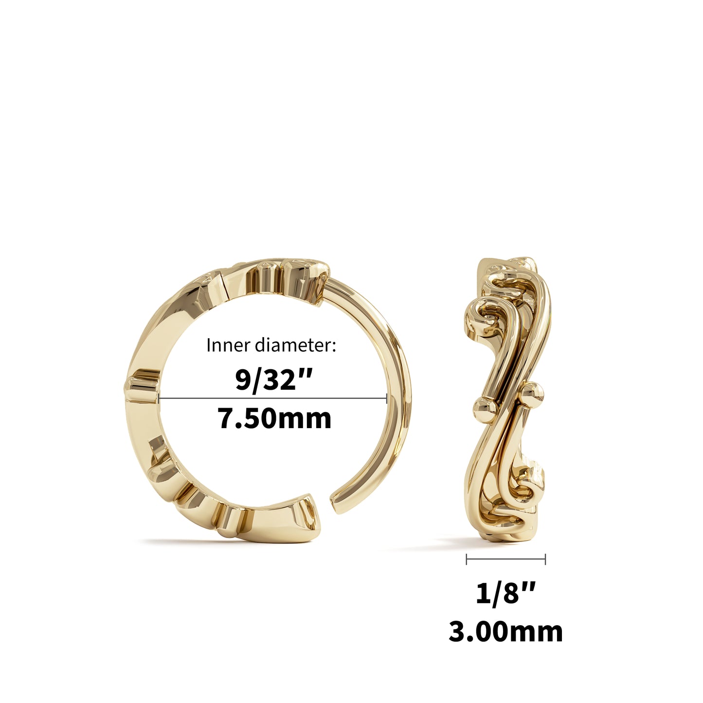 Solid Gold Indian Style Seamless Hoop