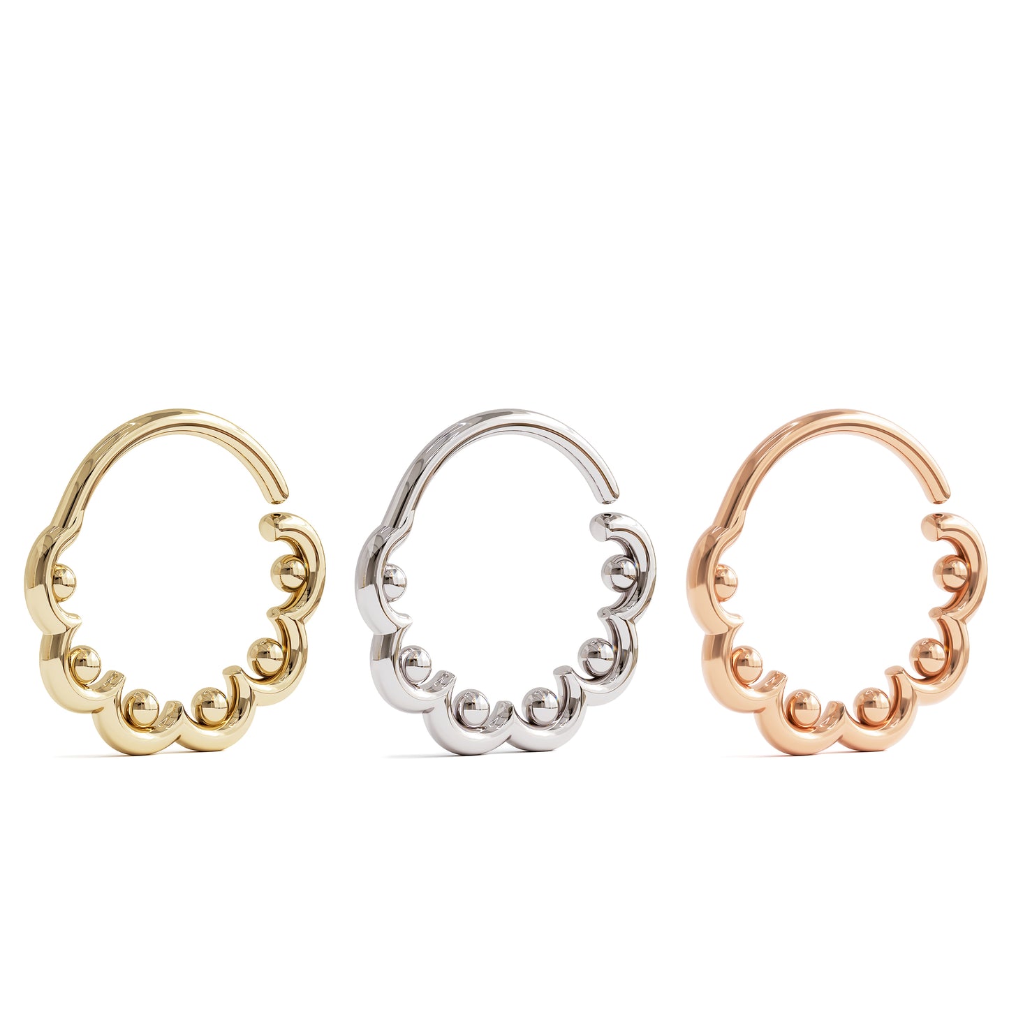 Solid Gold Petal Seamless Hoop