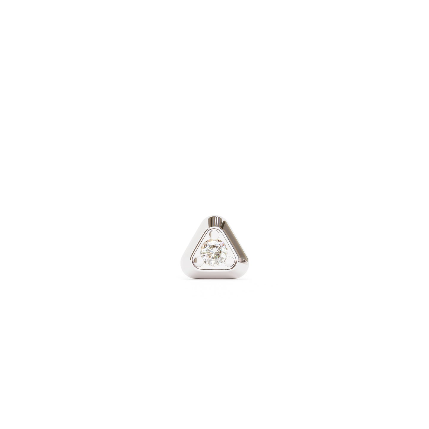 14K Gold Diamond Triangle Threadless End