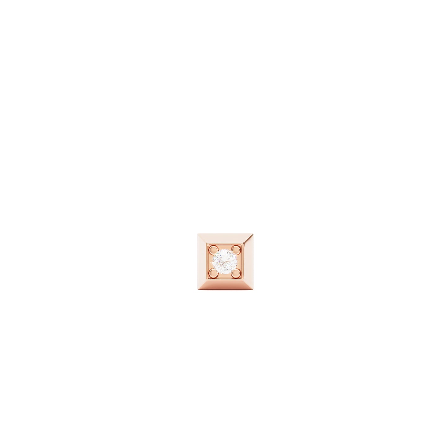 Tiny 14K Gold Diamond Square Threadless End