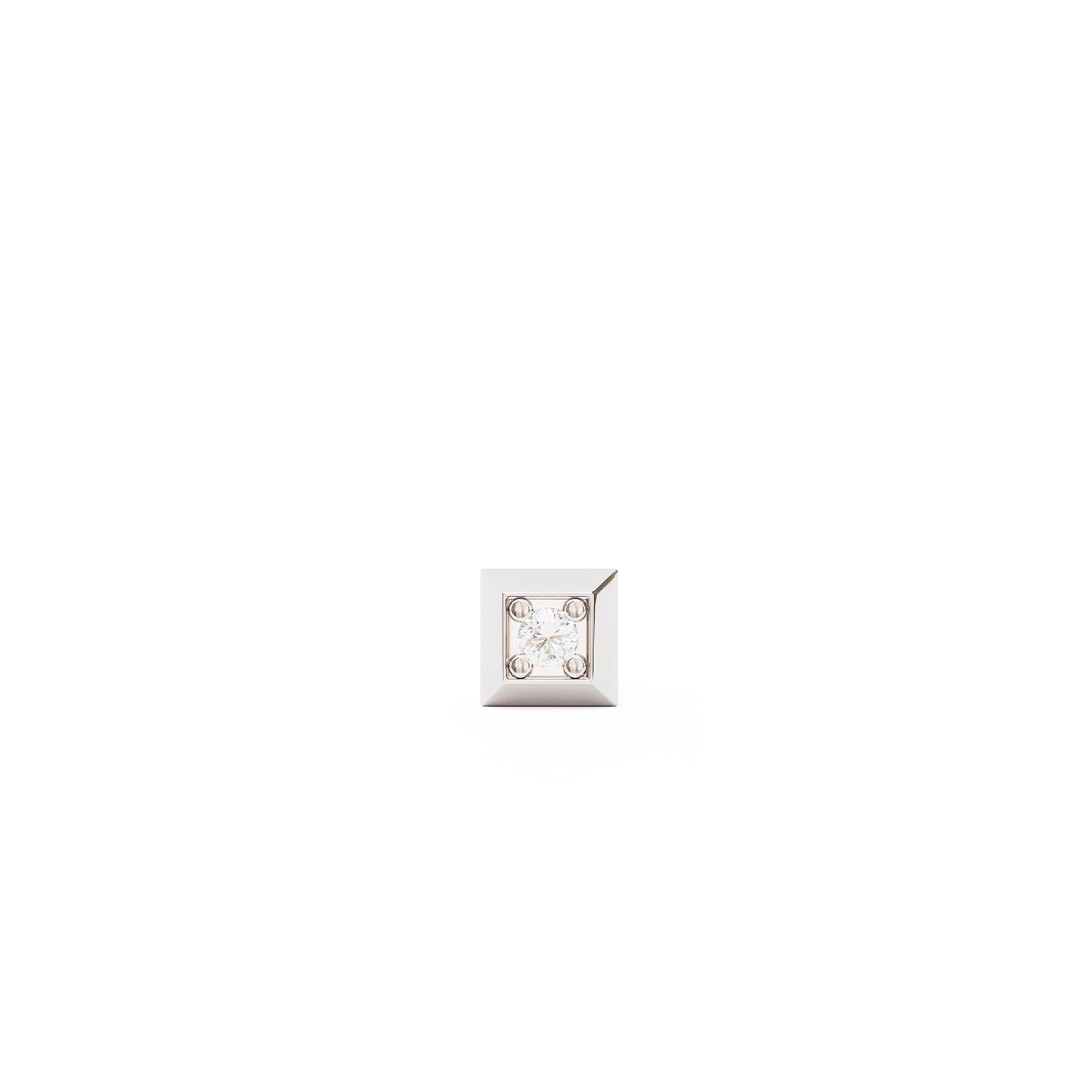 Tiny 14K Gold Diamond Square Threadless End