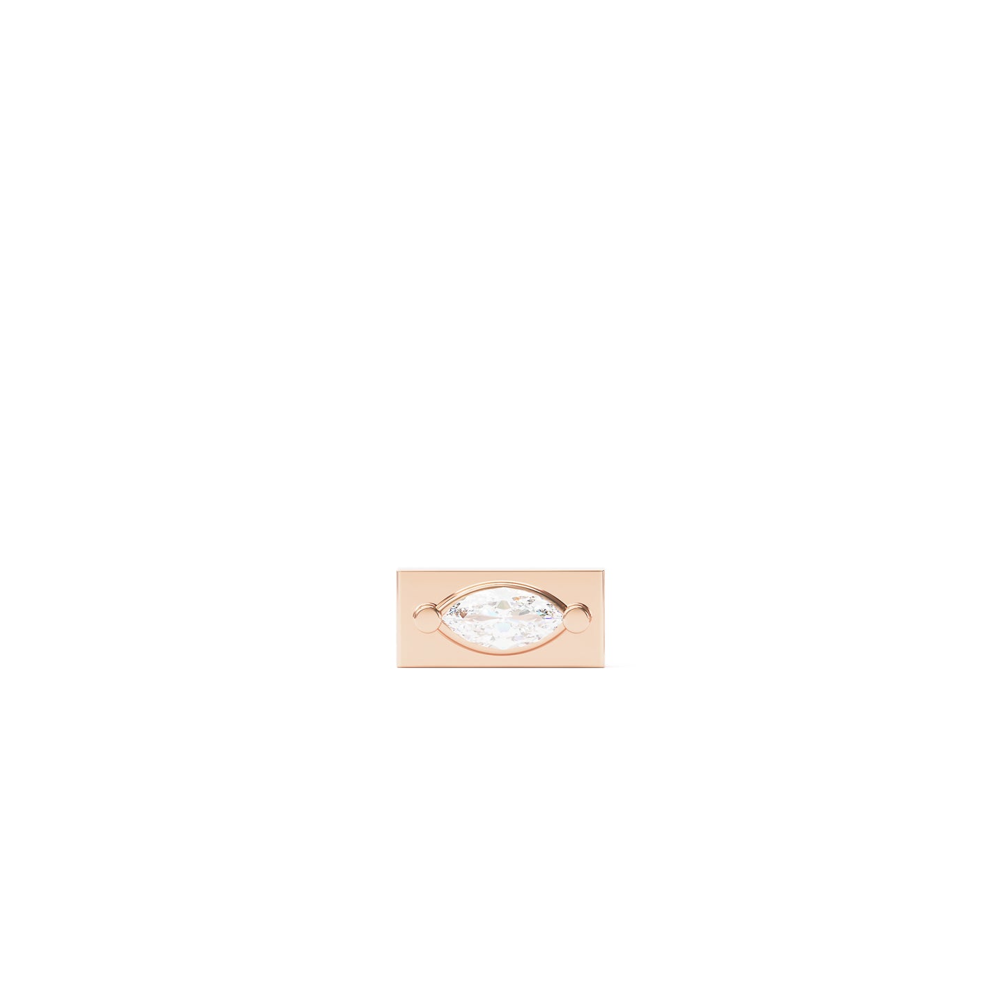 14K Gold Marquise Diamond Bar Threadless End