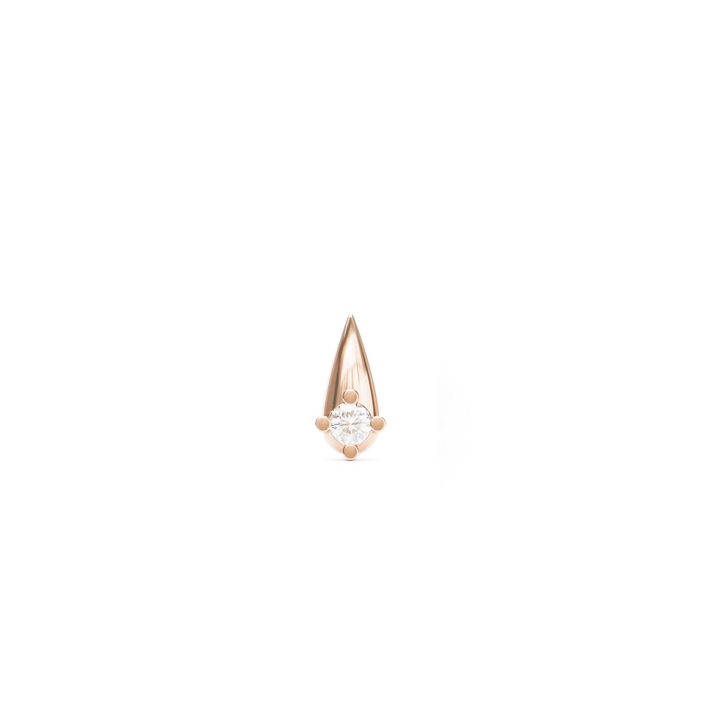 14K Gold Diamond Spike Threadless End