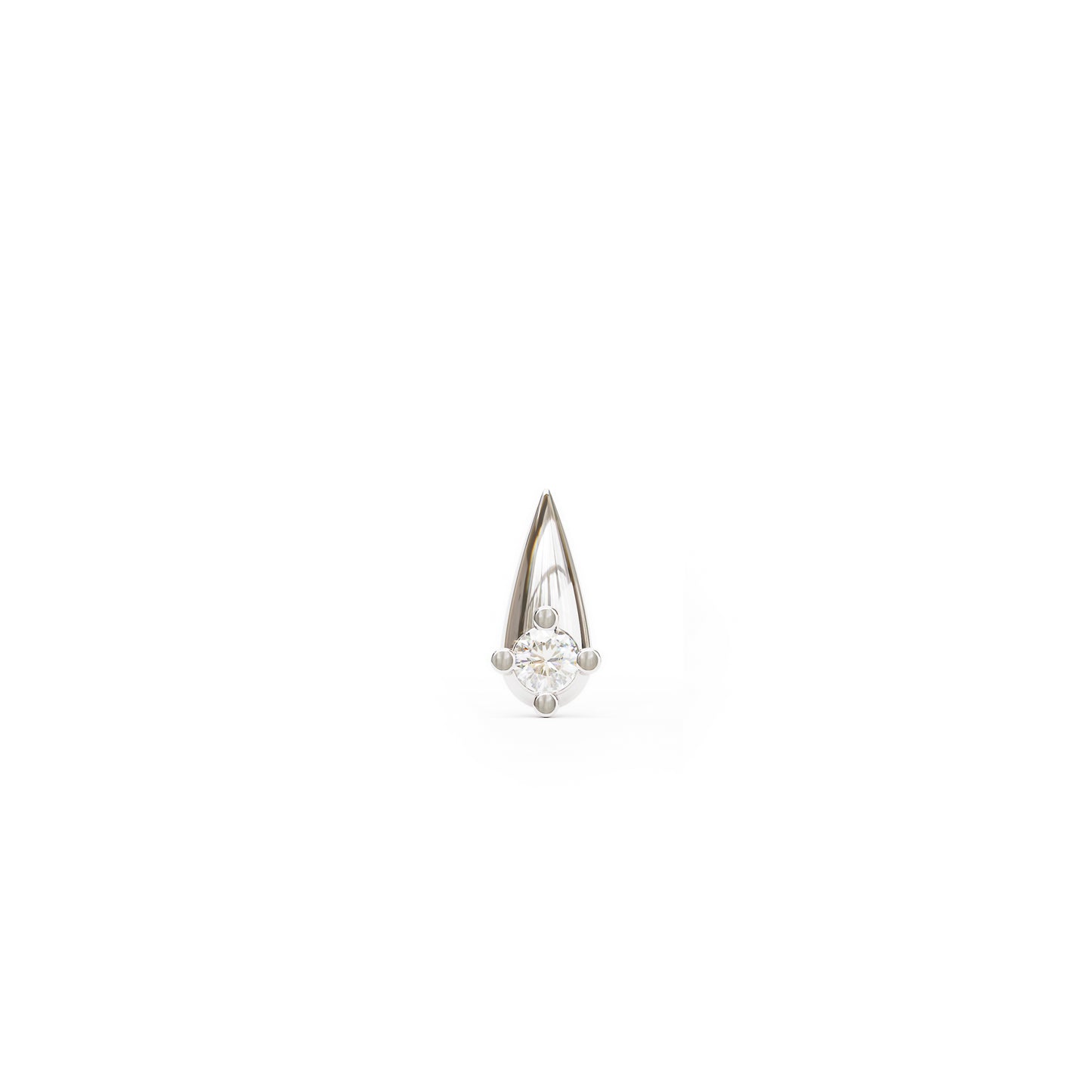 14K Gold Diamond Spike Threadless End