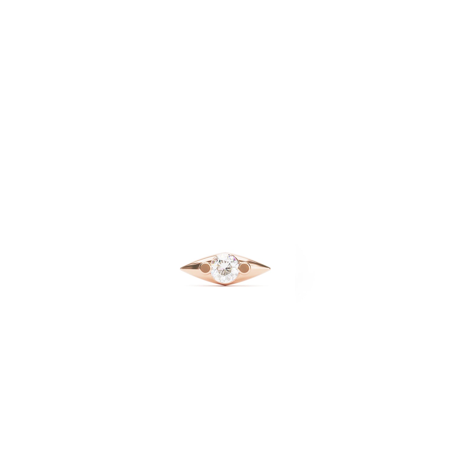 Tiny 14K Gold Minimalist Diamond Threadless End