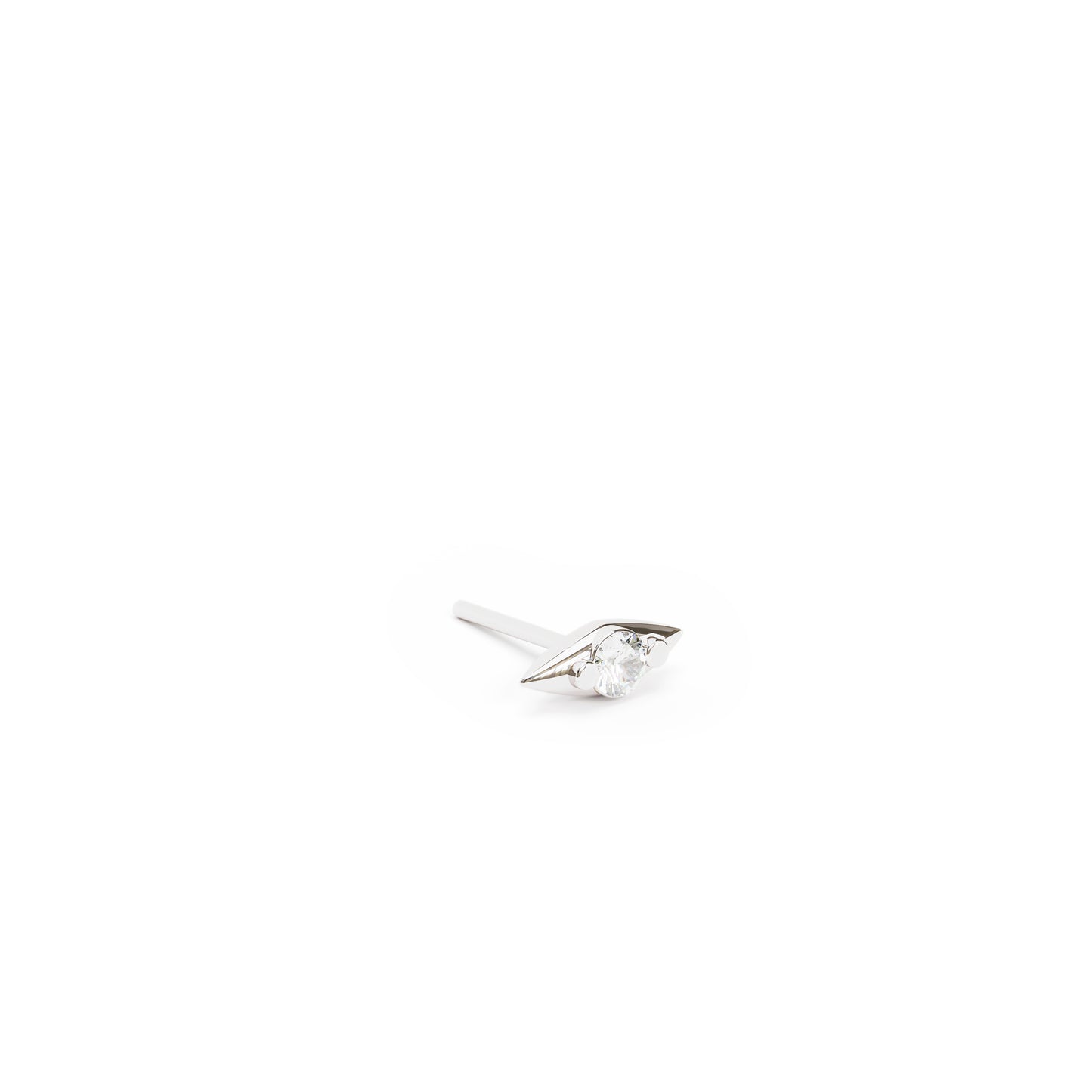 Tiny 14K Gold Minimalist Diamond Threadless End