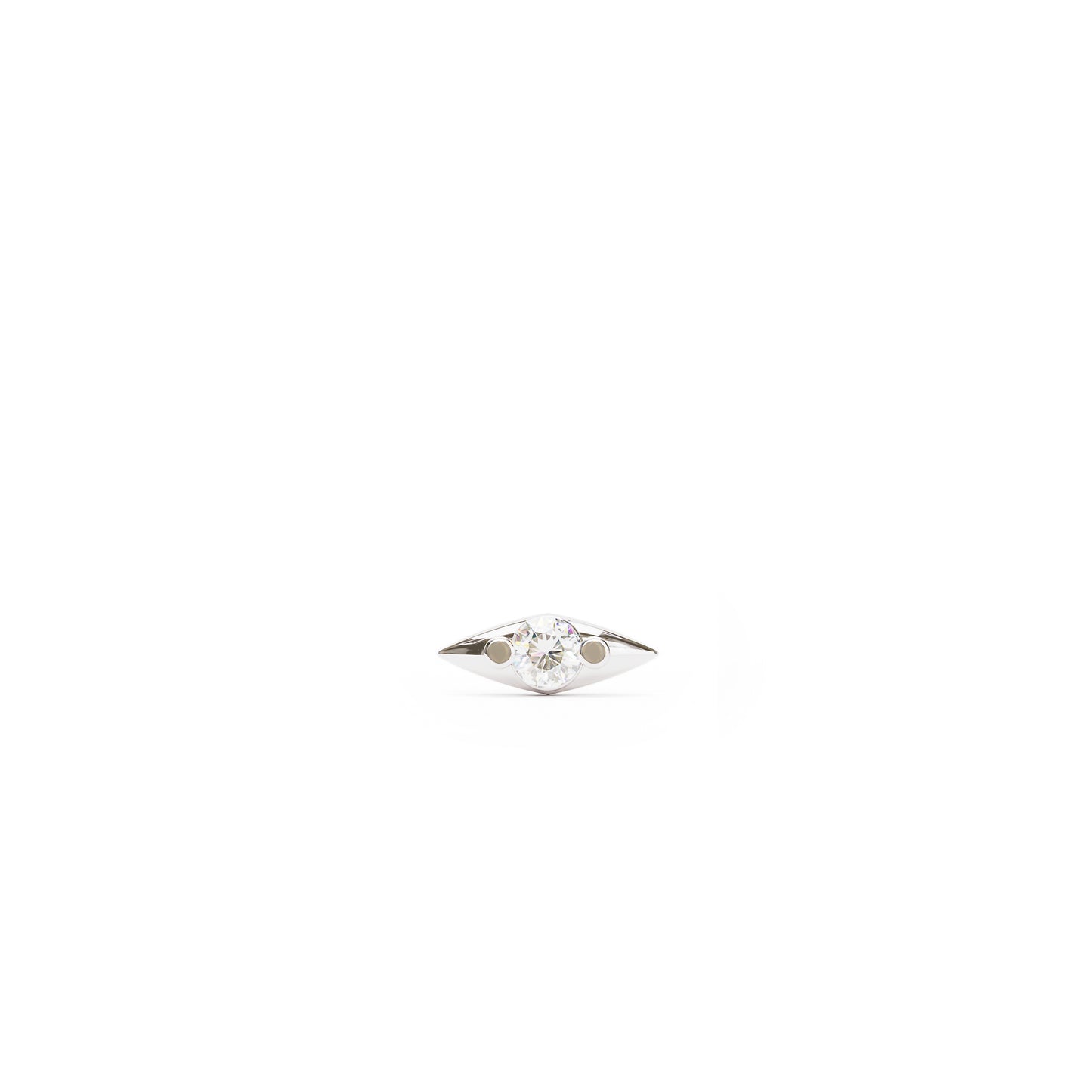 Tiny 14K Gold Minimalist Diamond Threadless End