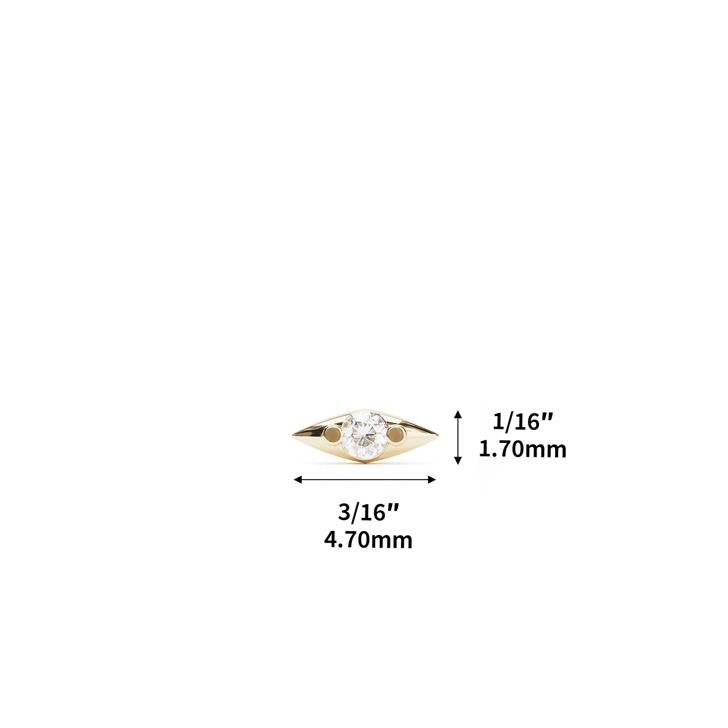 Tiny 14K Gold Minimalist Diamond Threadless End