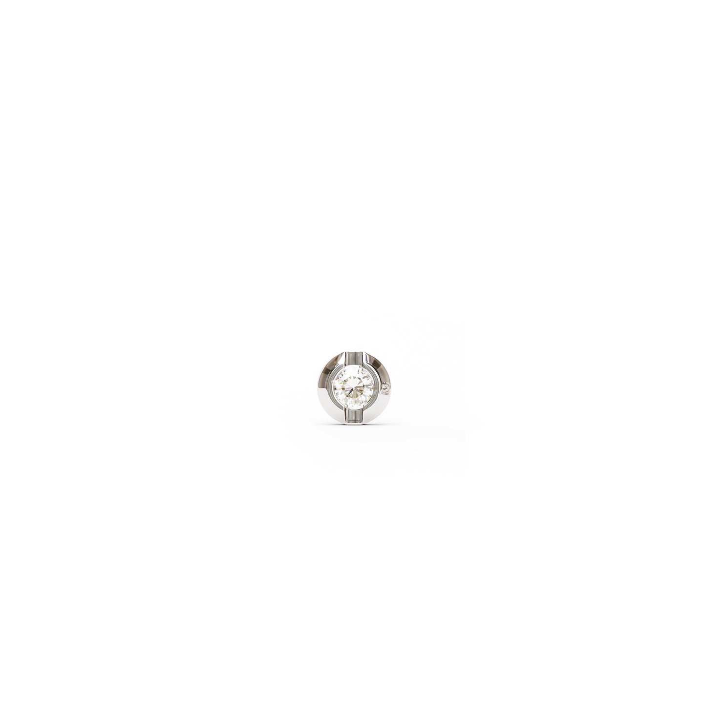 14K Gold Bezel-Set Diamond Solitaire Threadless End