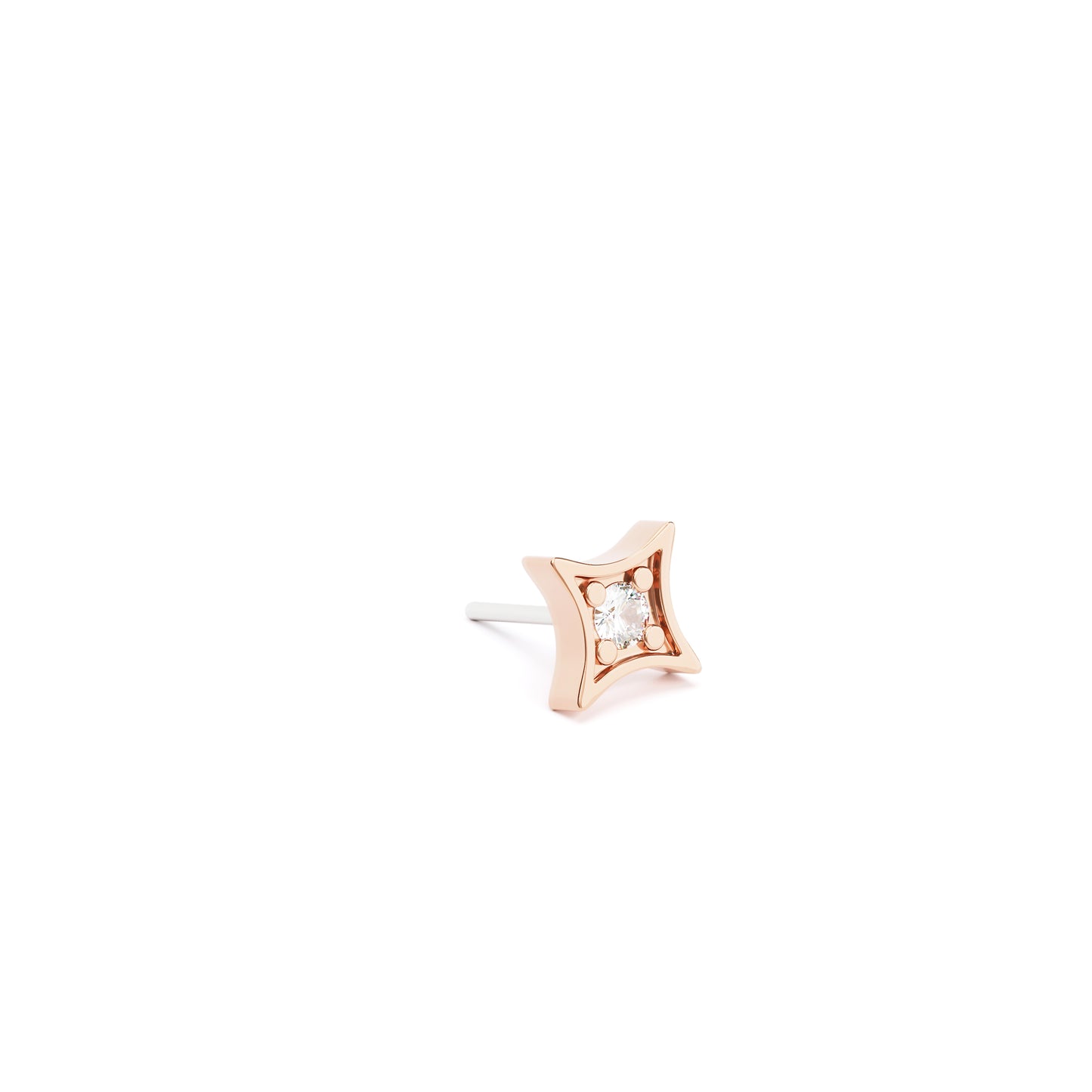 14K Gold Diamond Starburst Threadless End