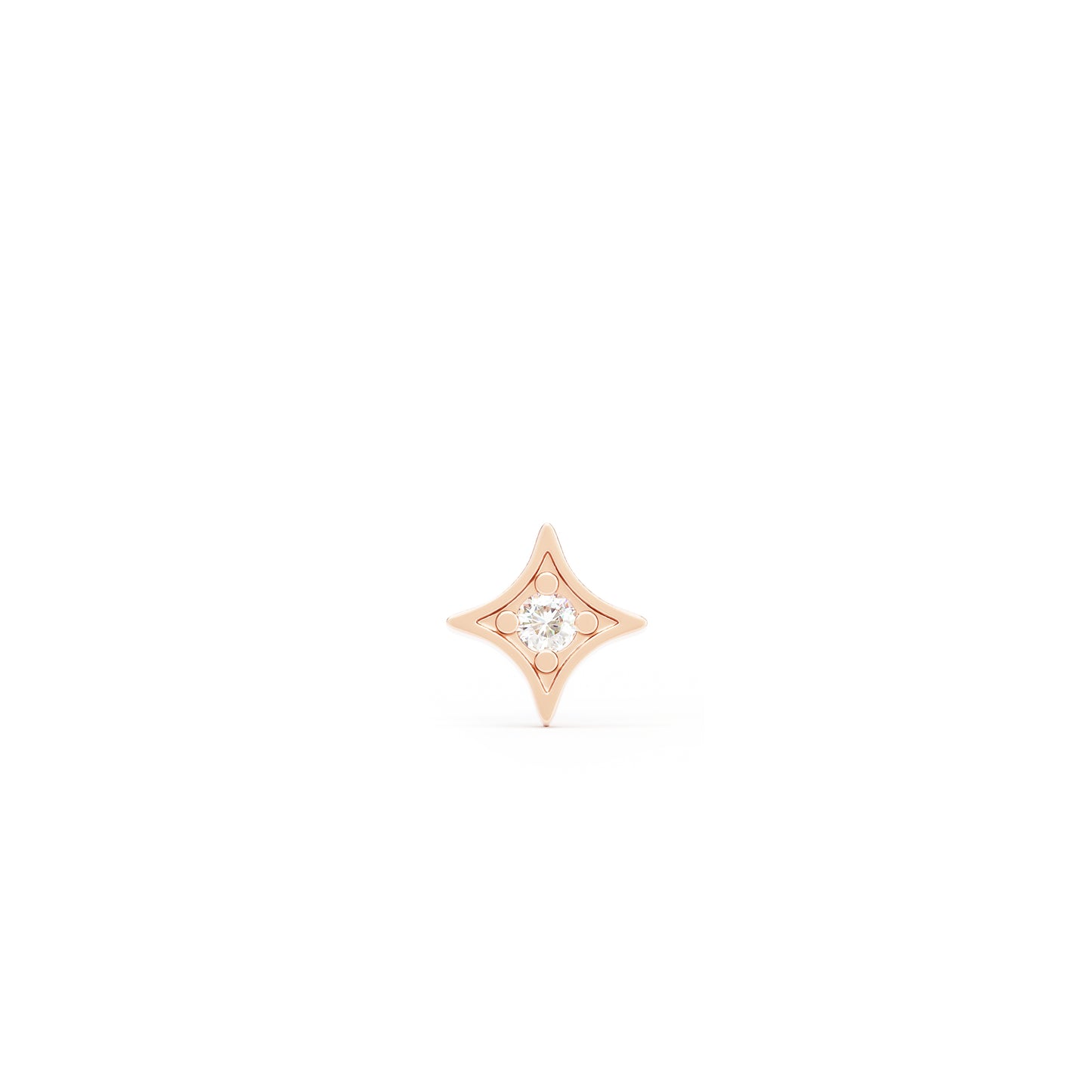 14K Gold Diamond Starburst Threadless End