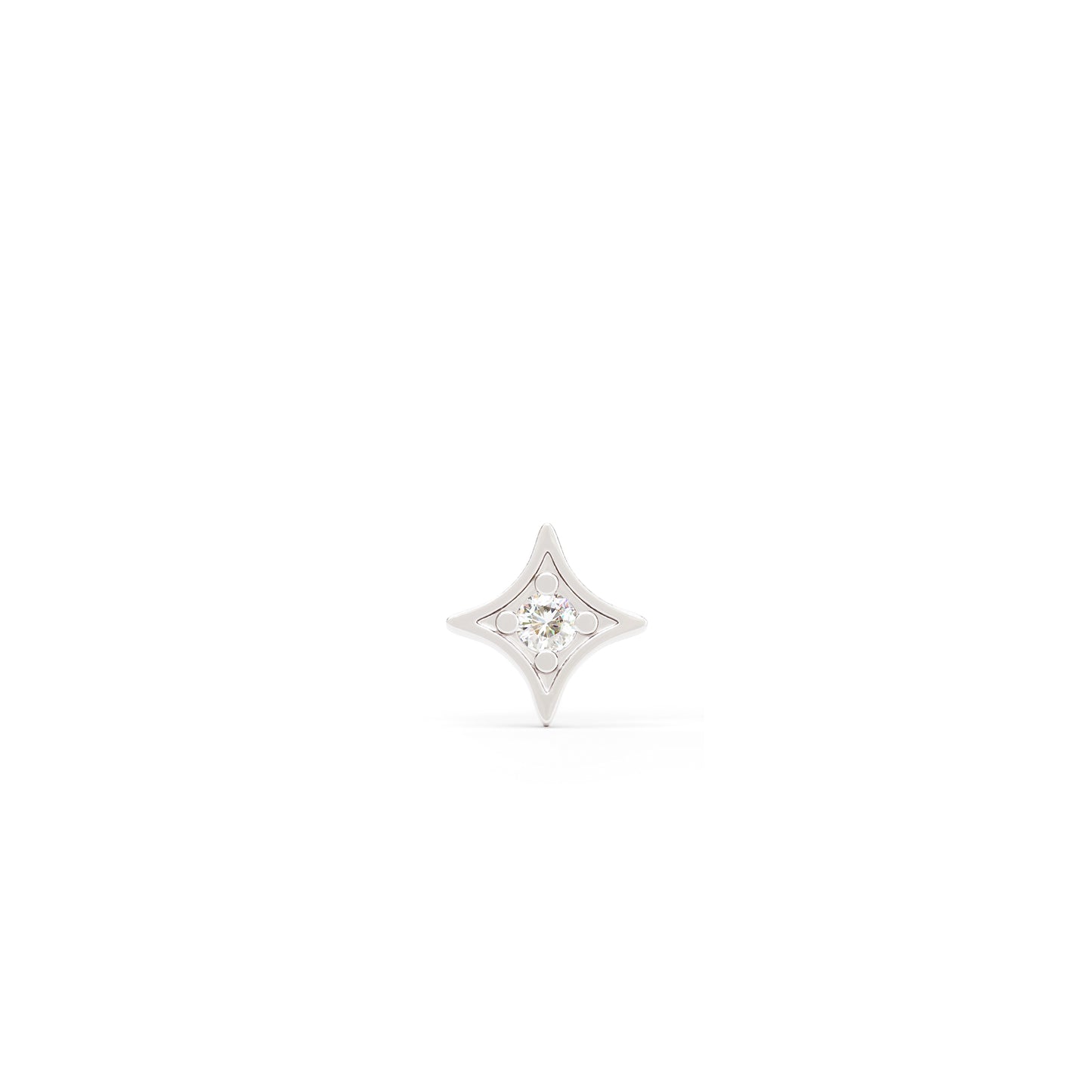 14K Gold Diamond Starburst Threadless End