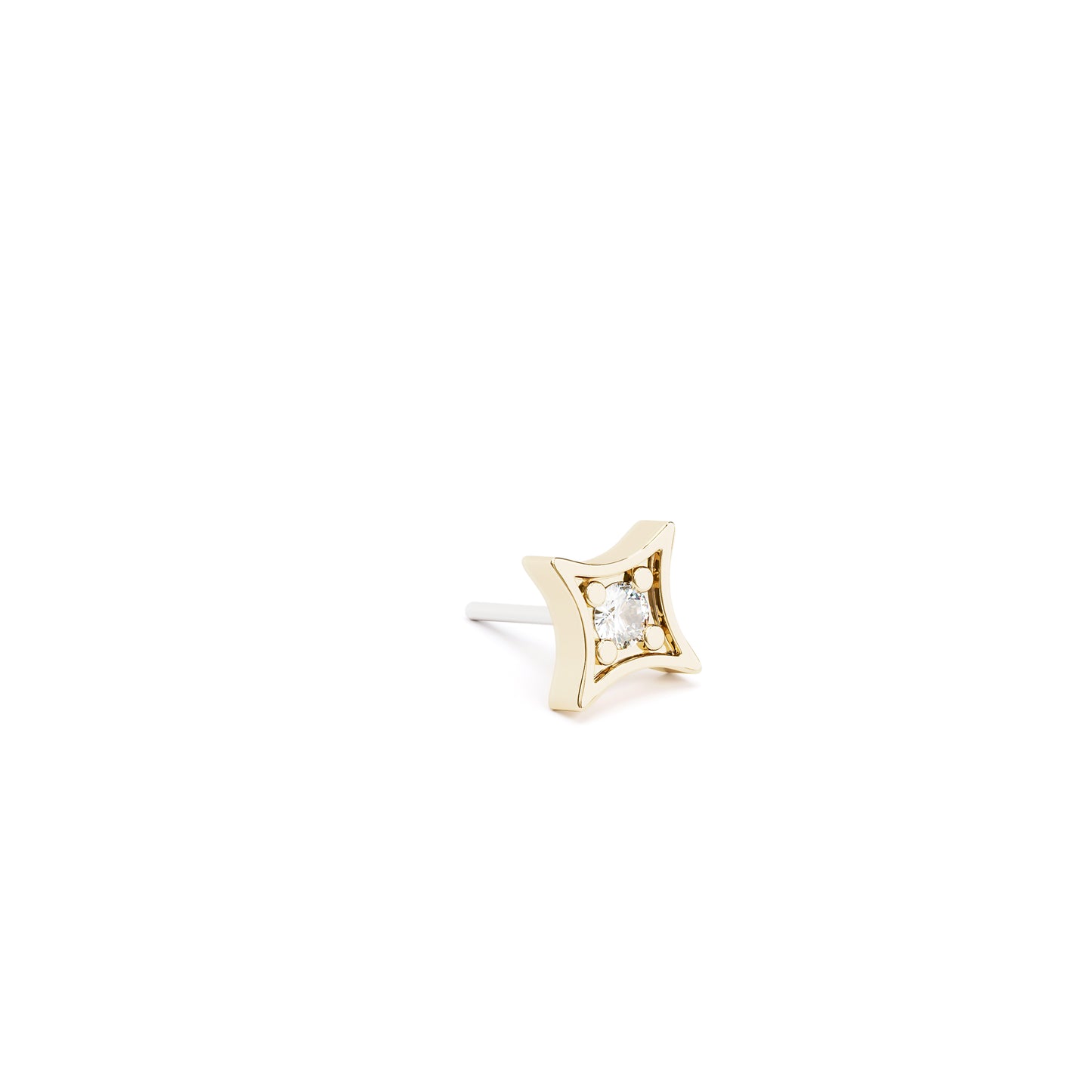 14K Gold Diamond Starburst Threadless End