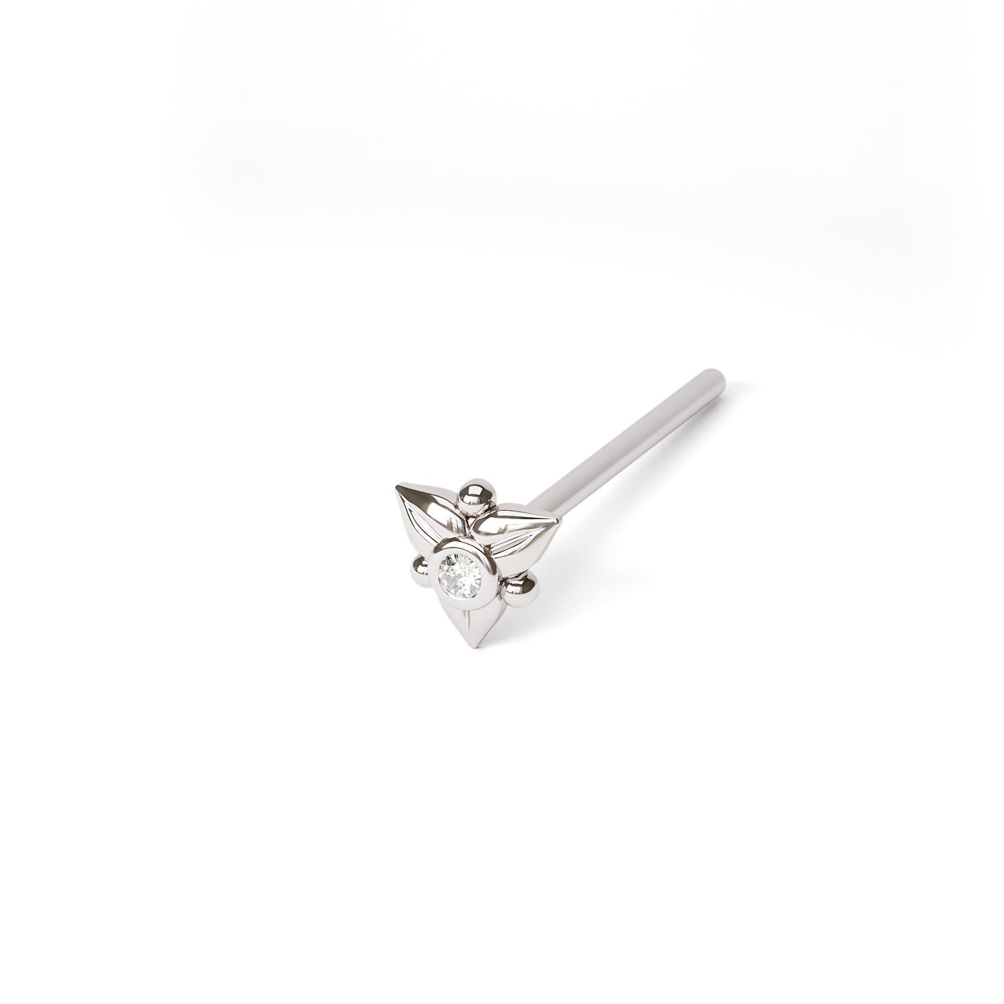 Solid Gold Diamond Floral Mandala Nose Pin