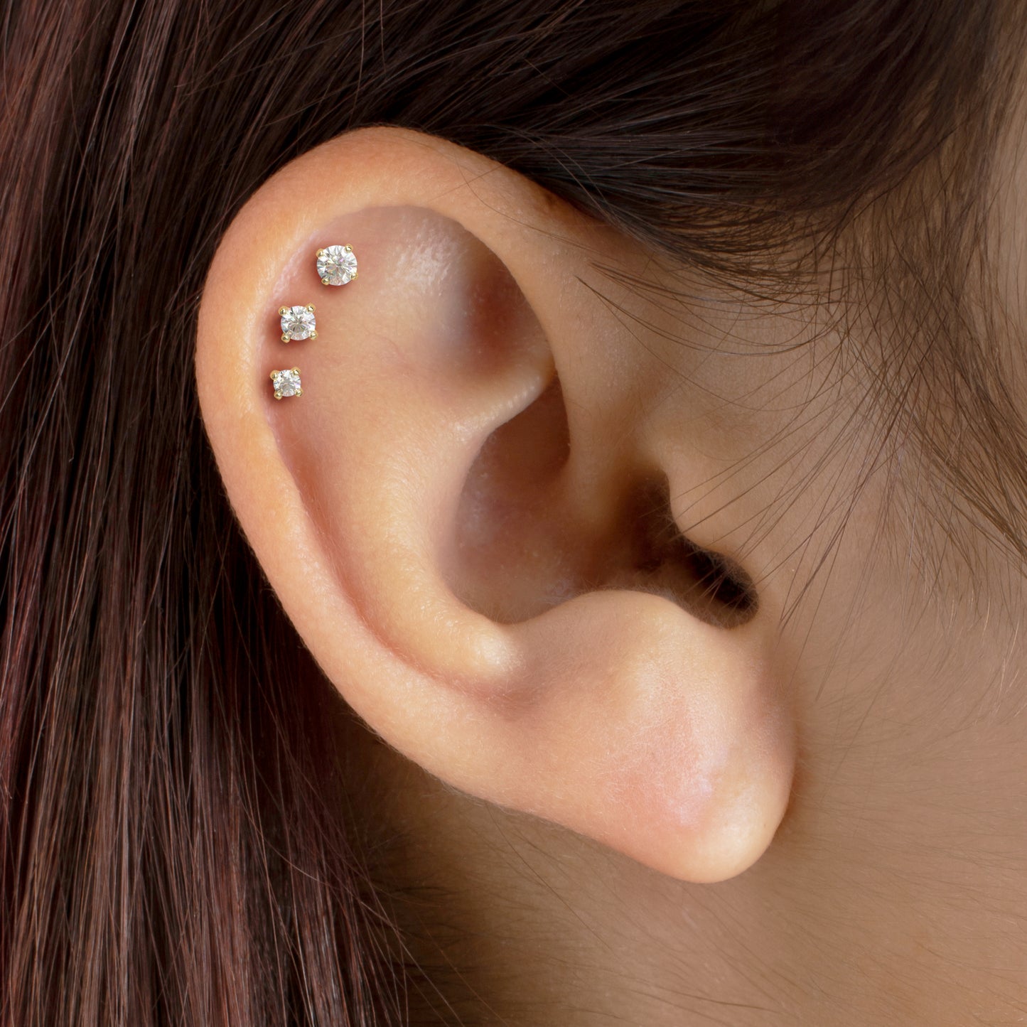 14K Gold Diamond Stud