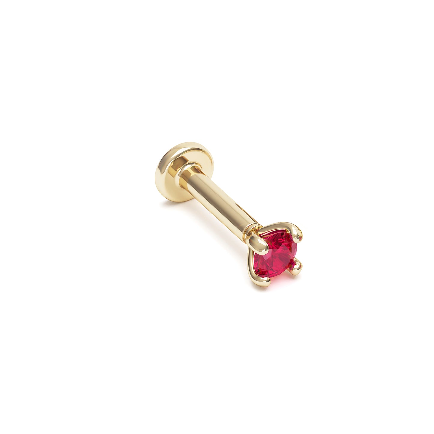 14K Gold Ruby Stud