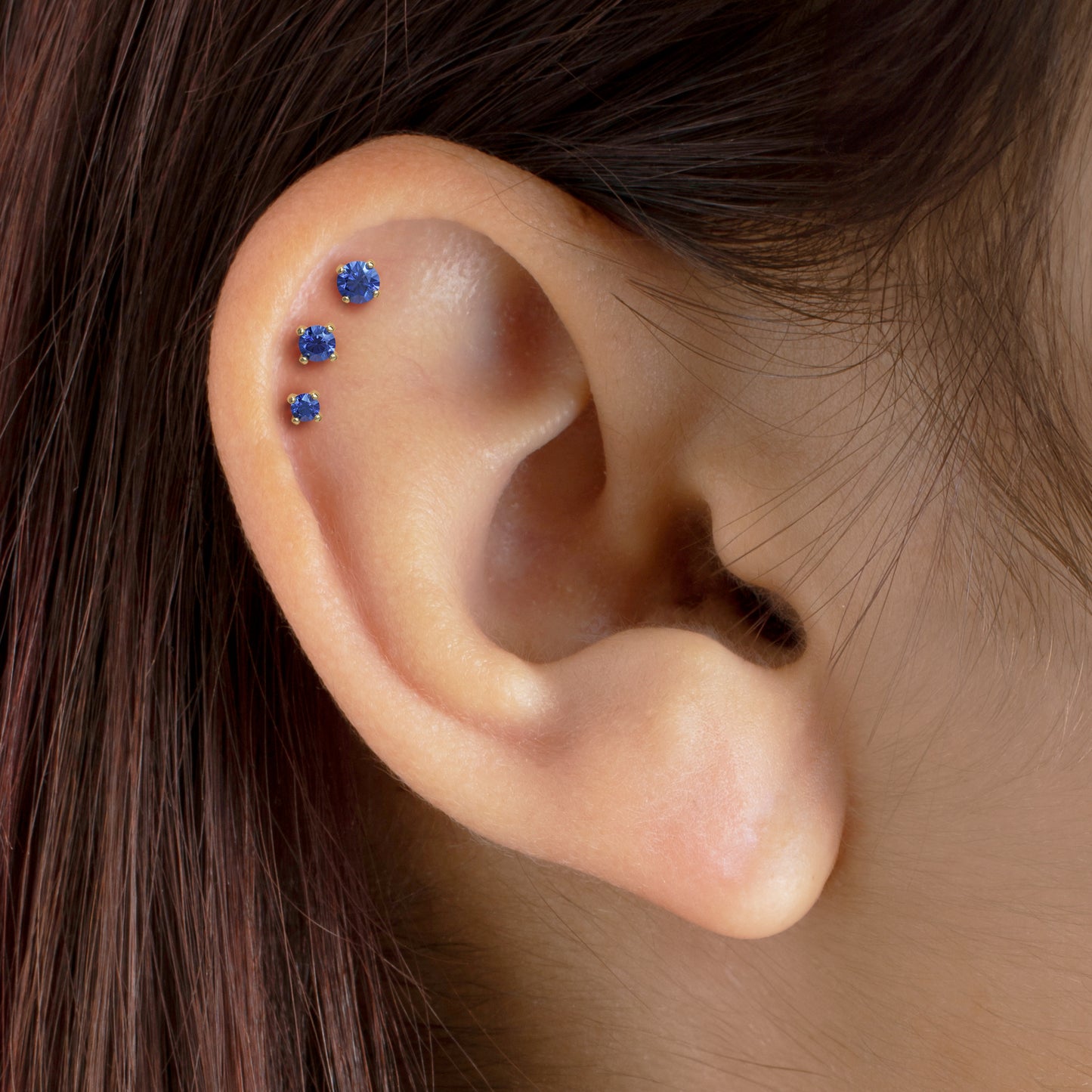 14K Gold Sapphire Stud