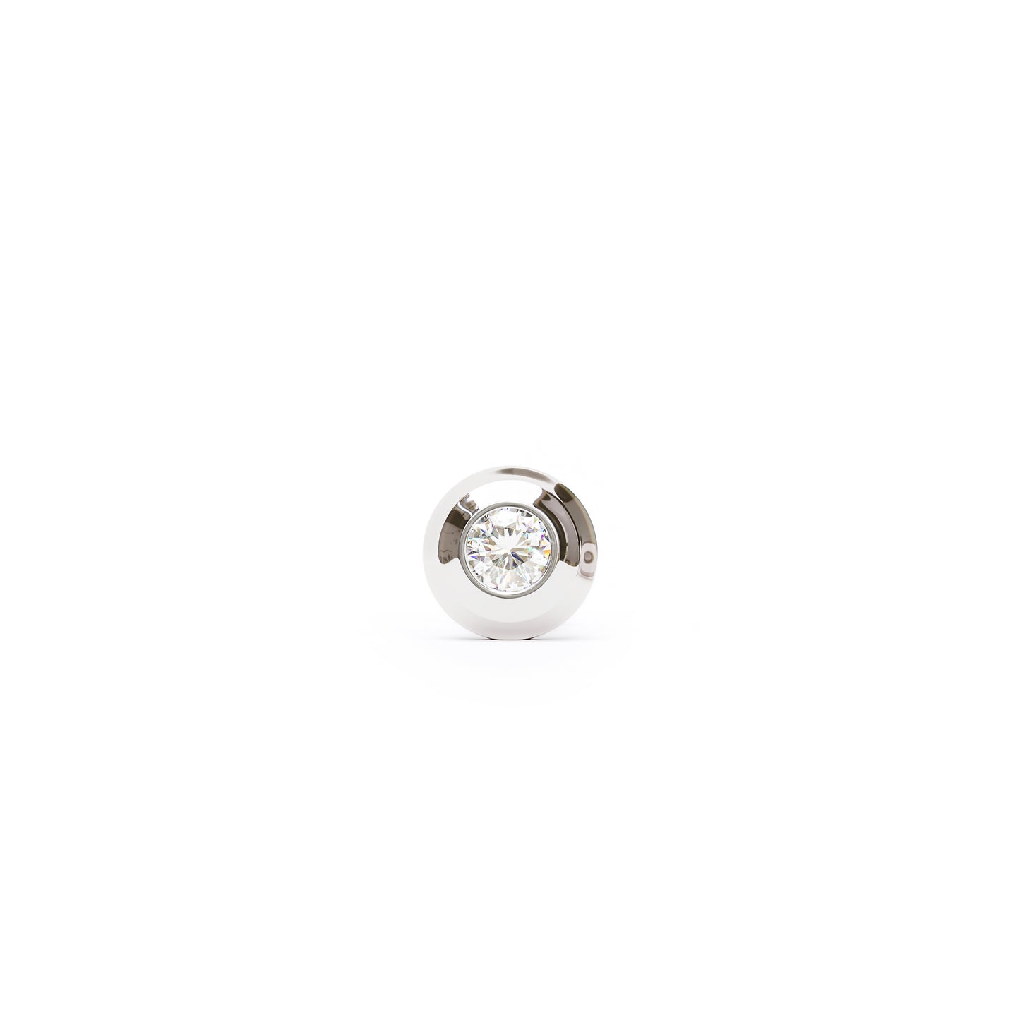 14K Gold 2mm Diamond Solitaire Threadless End
